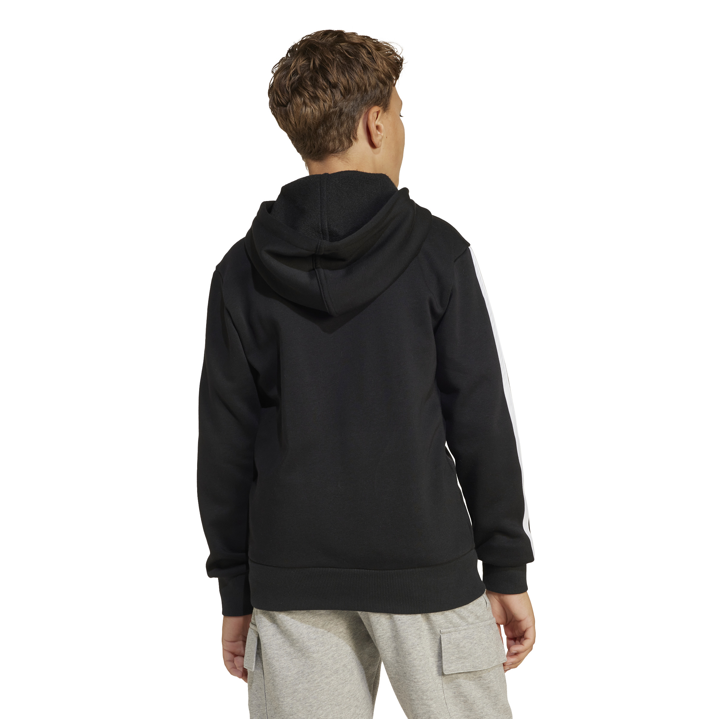 ADIDAS J 3S FL FZ HD BLACK/WHITE – Bild 4
