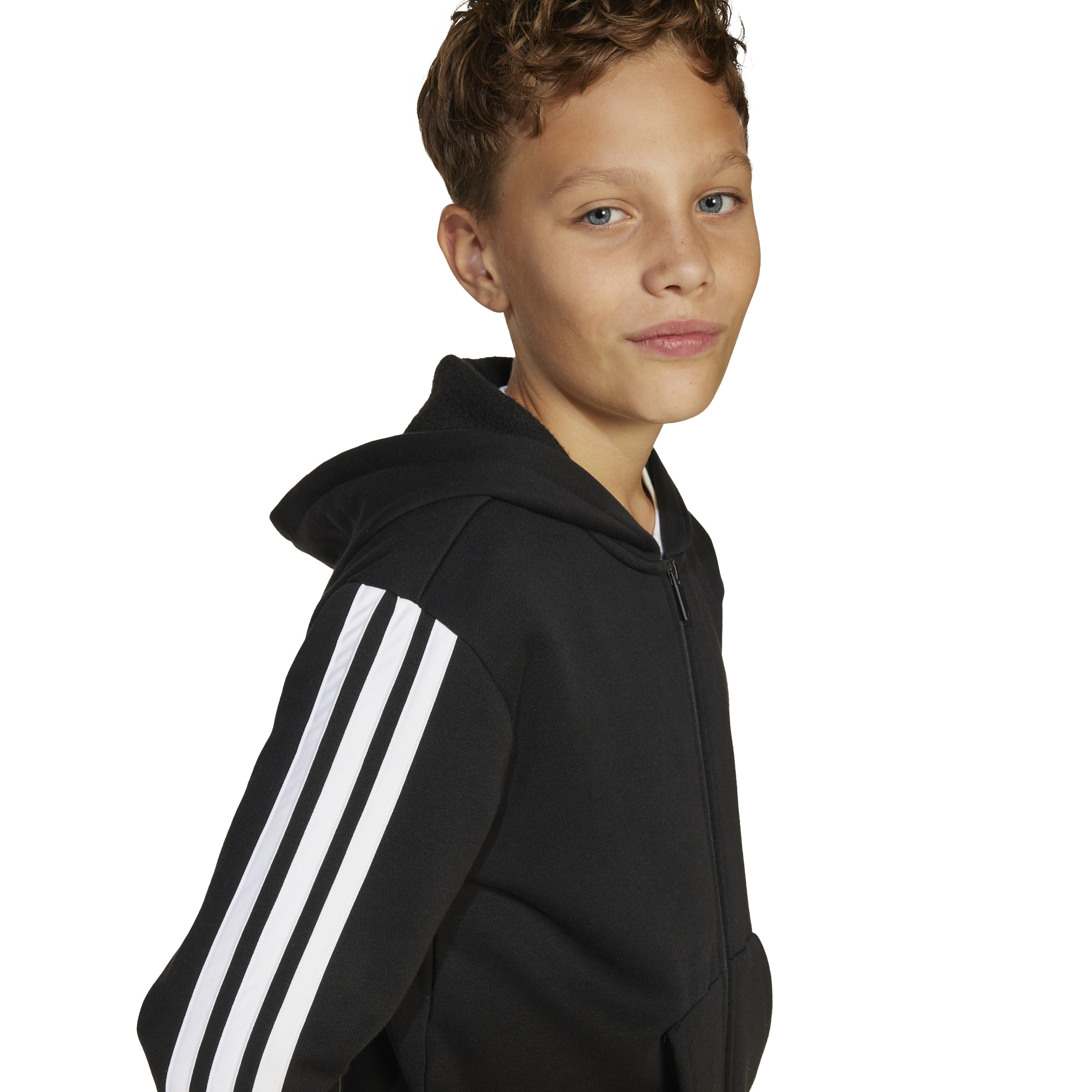 ADIDAS J 3S FL FZ HD BLACK/WHITE – Bild 6