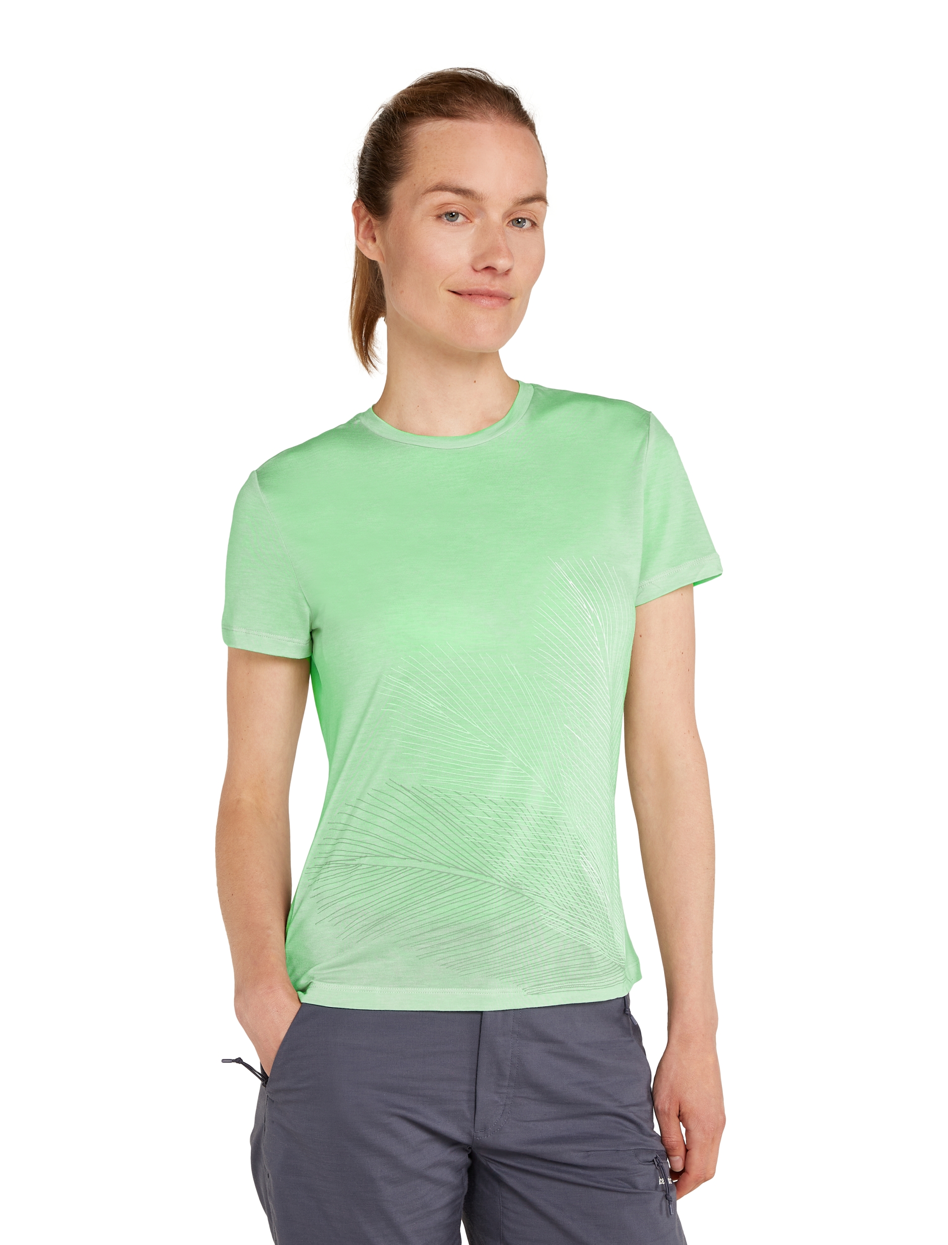 ICEBREAKER W Mer Core SS Tee Plume GLASS