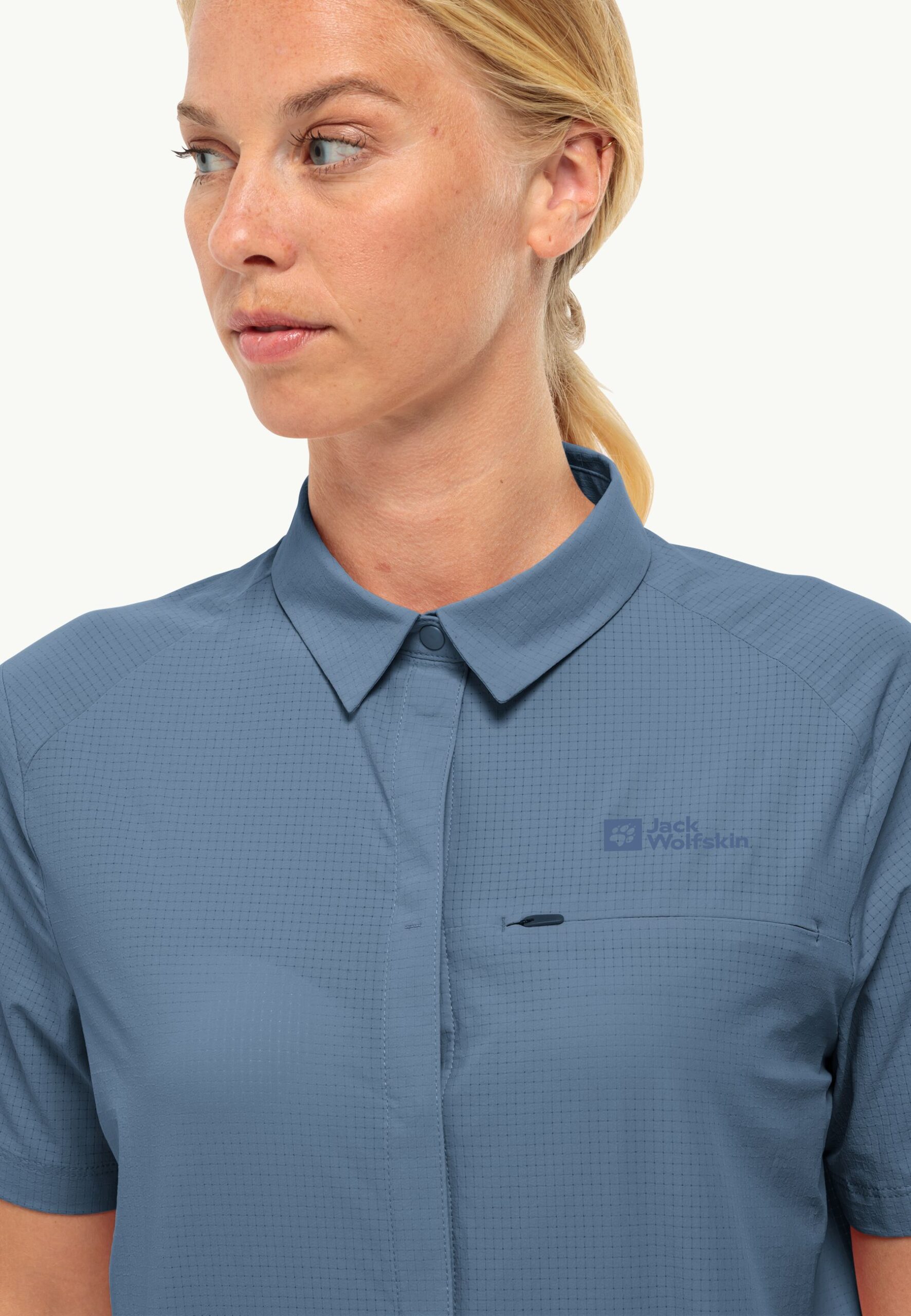 JACK WOLFSKIN VANDRA S/S SHIRT W ELEMENTAL BLUE – Bild 4