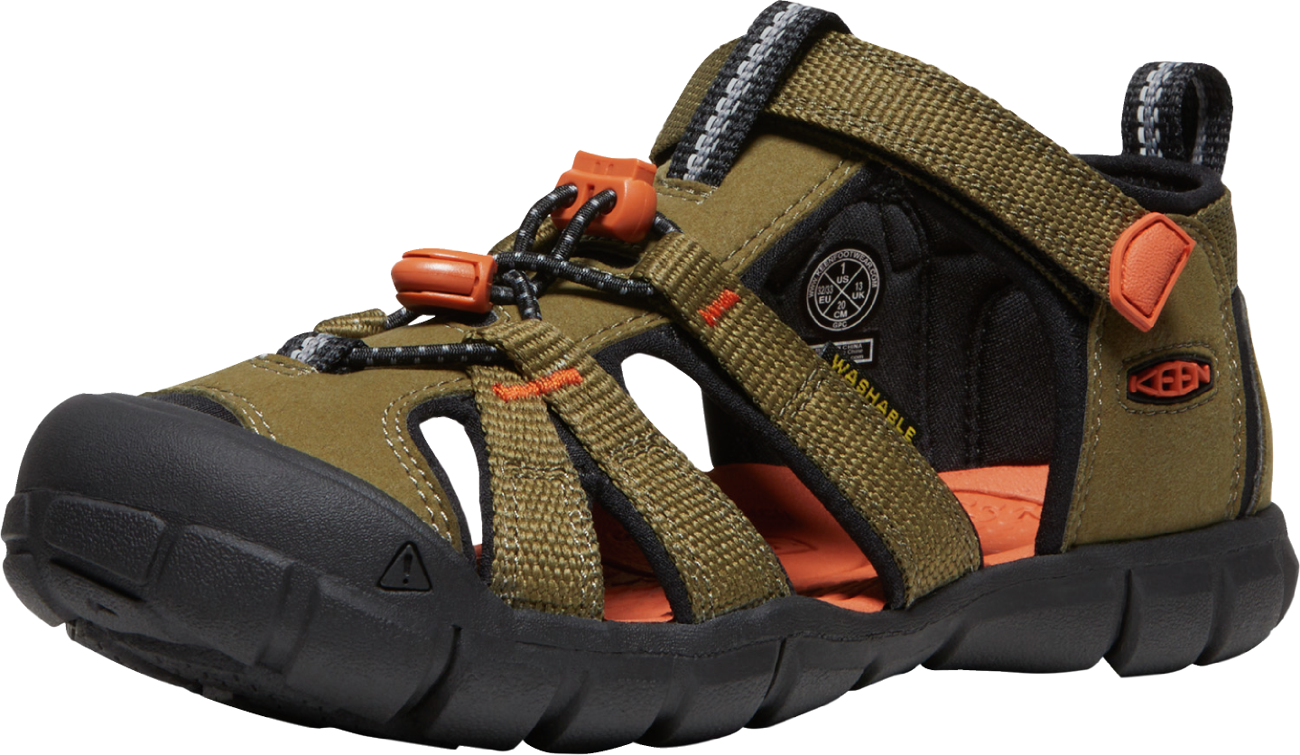 KEEN SEACAMP II CNX Y-DARK OLIVE/GOLD FLAME DARK OLIVE/GOLD FLAME