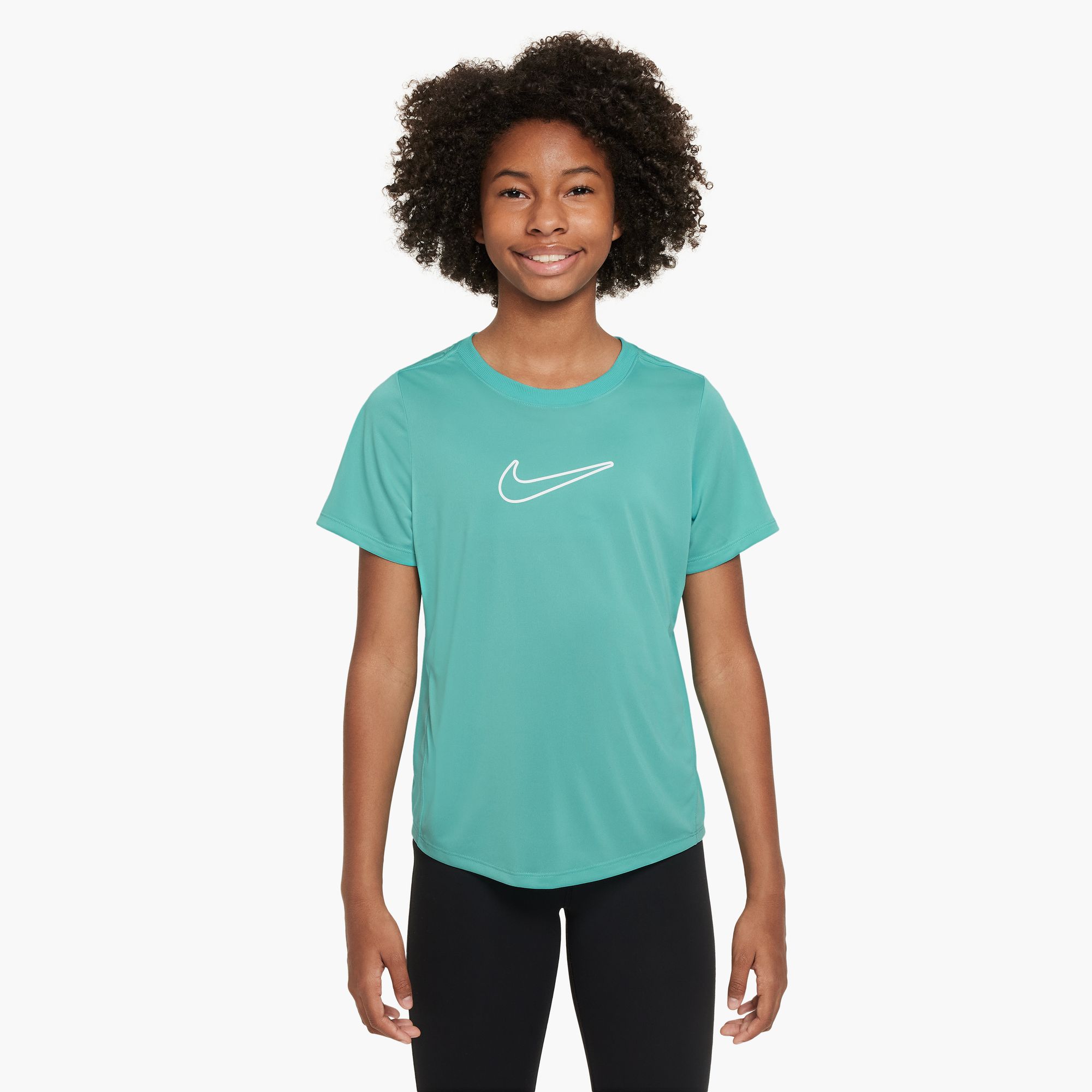NIKE G NK DF ONE STD SS TOP HBR GREEN FROST/WHITE