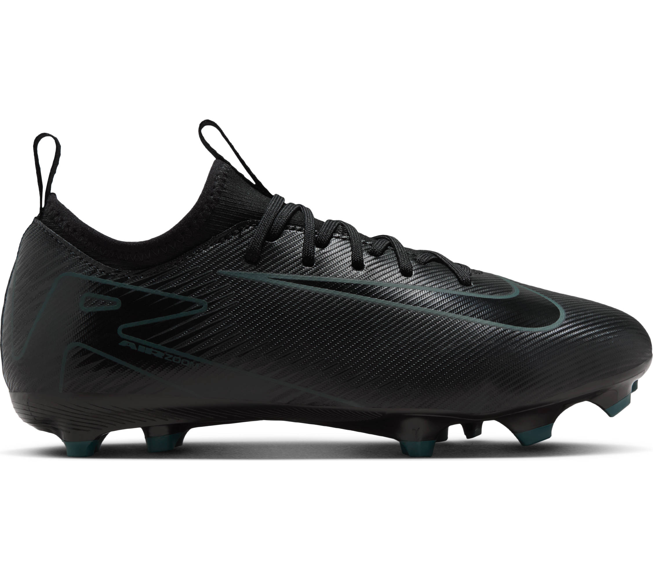 NIKE JR ZOOM VAPOR 16 ACADEMY FG/MG BLACK/BLACK-DEEP JUNGLE