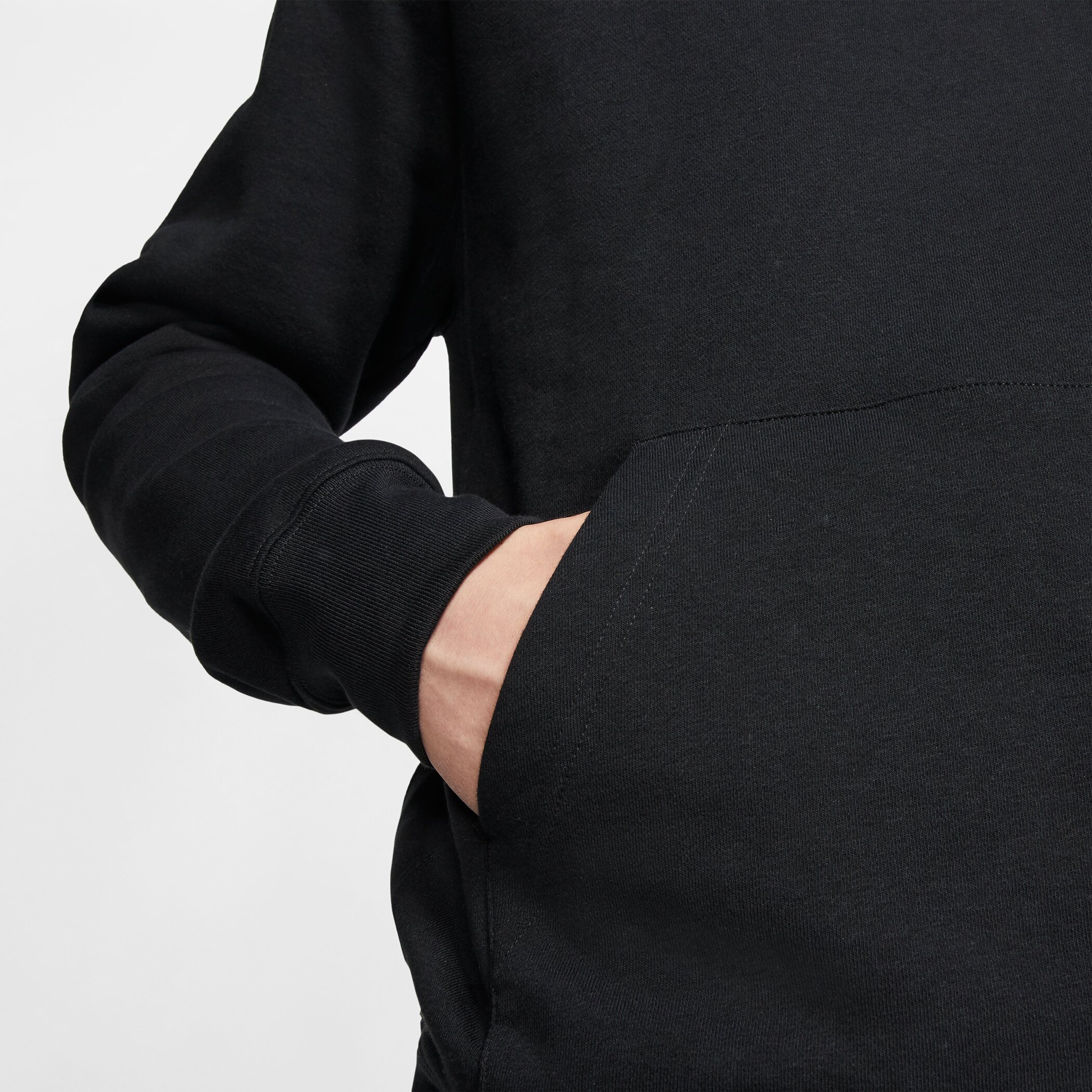 NIKE M NSW CLUB HOODIE PO BB BLACK/BLACK/WHITE – Bild 8