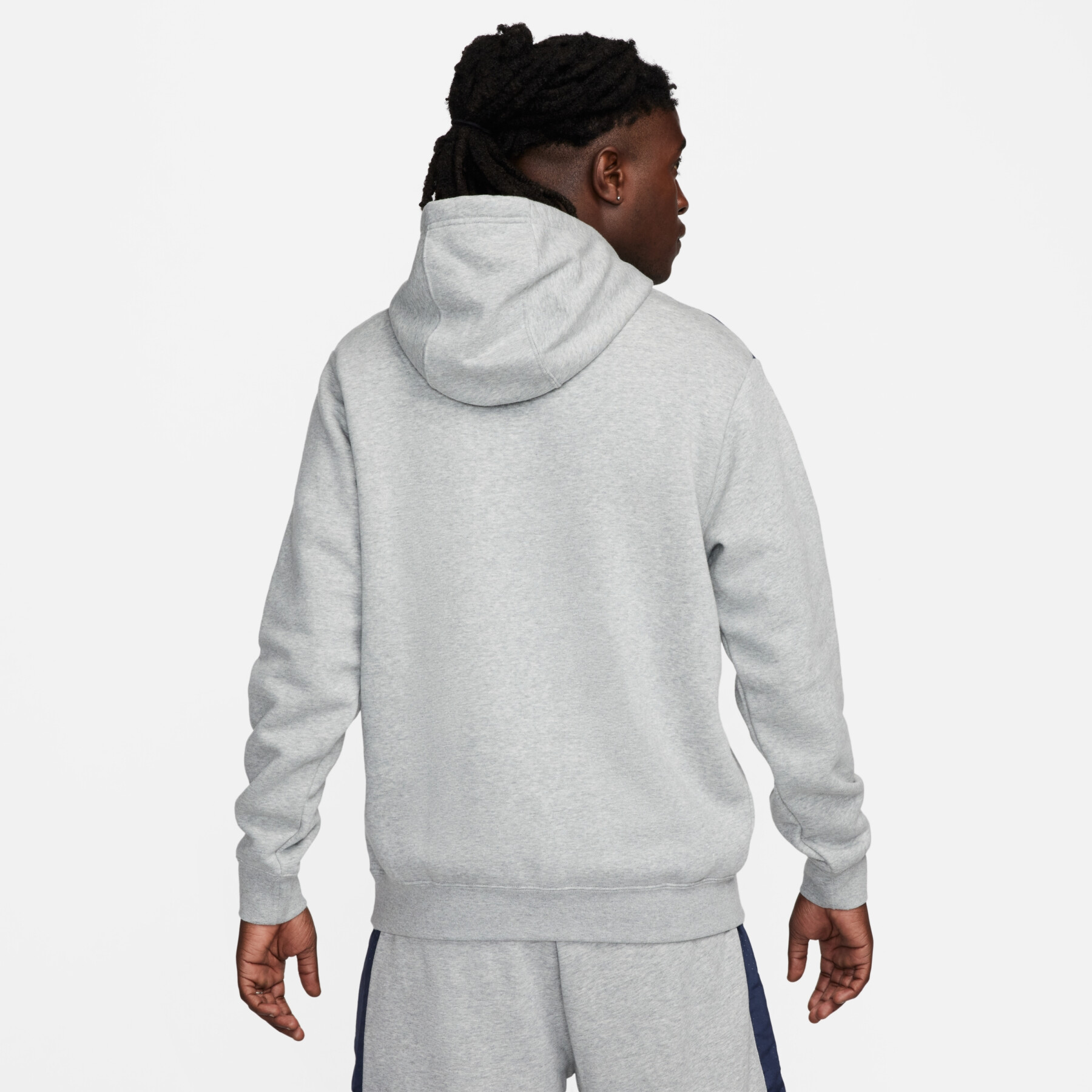 NIKE M NSW SP FLC HOODIE BB DK GREY HEATHER/THUNDER BLUE/F – Bild 2