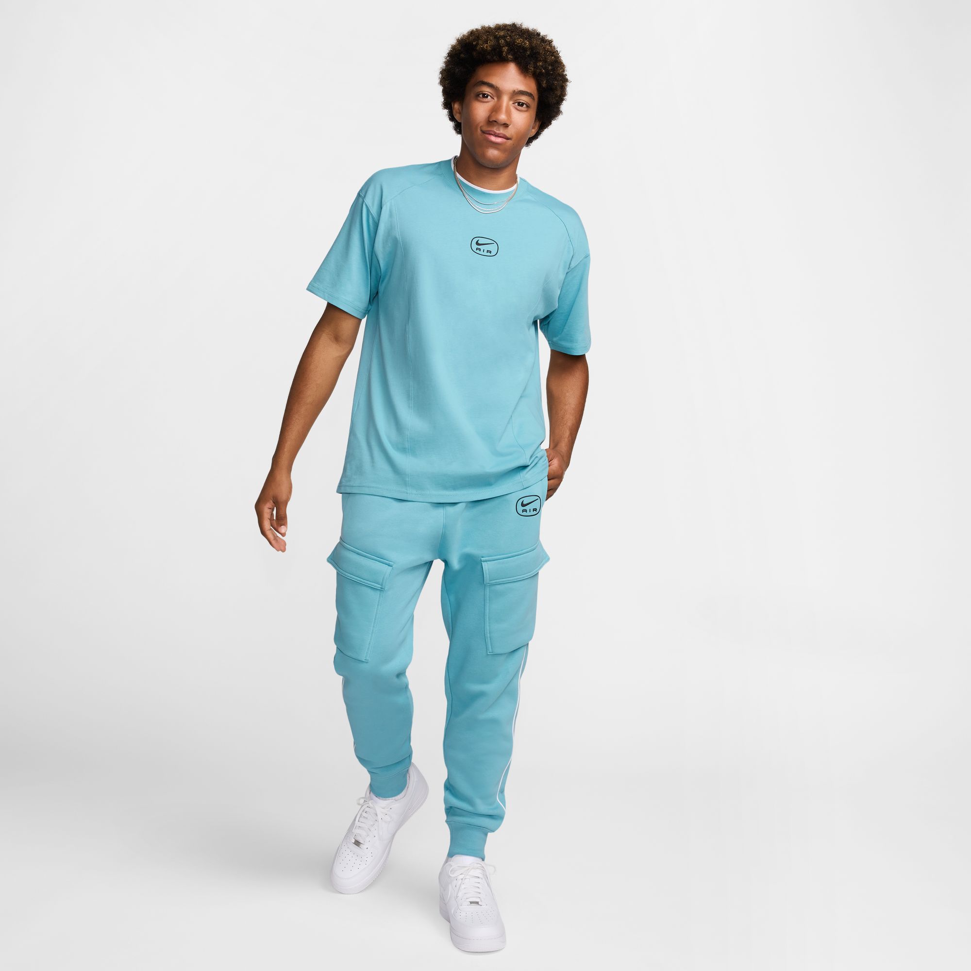 NIKE M NSW SW AIR CARGO PANT FLC BB DENIM TURQ/BLACK – Bild 7