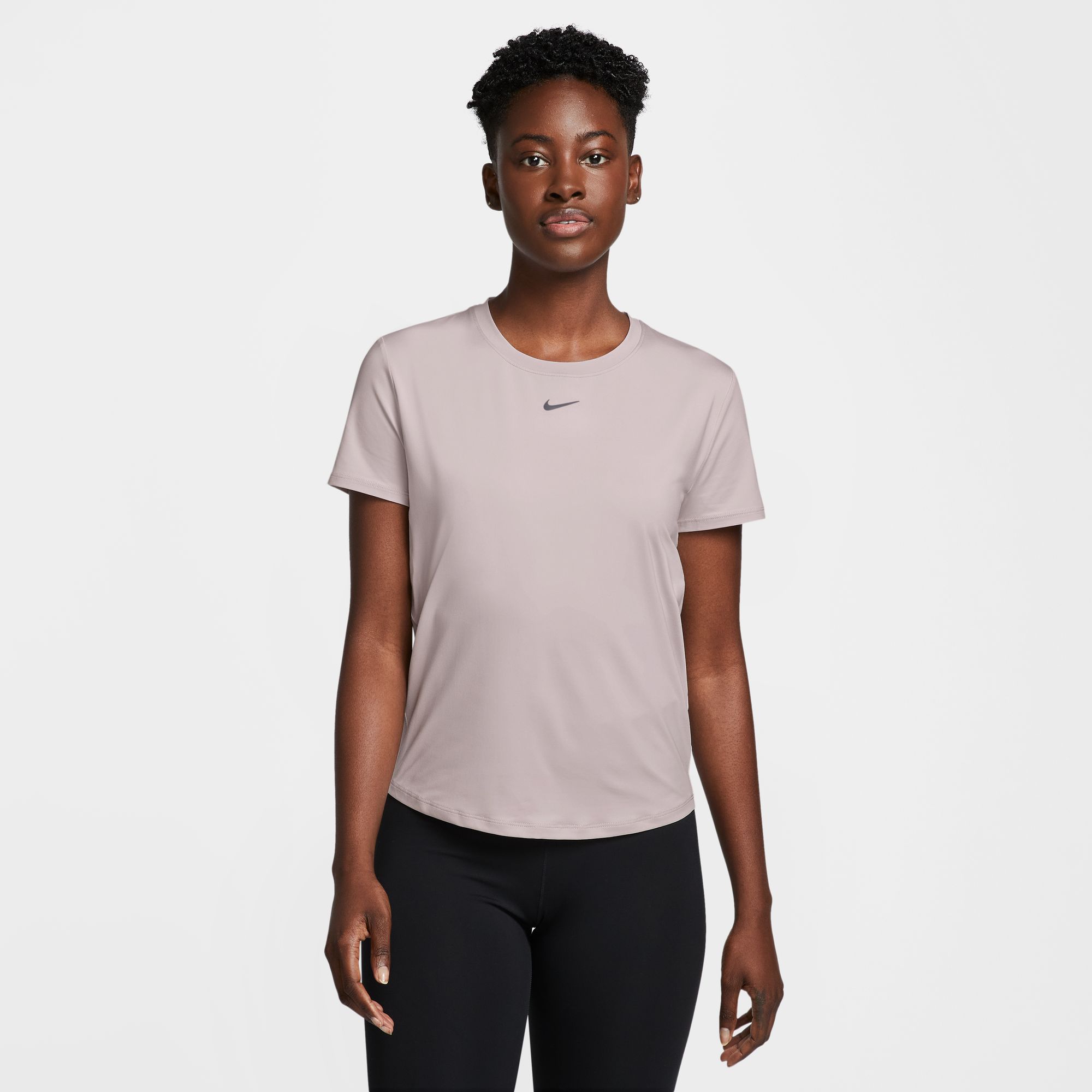 NIKE W NK ONE CLASSIC DF SS TOP PLATINUM VIOLET/BLACK