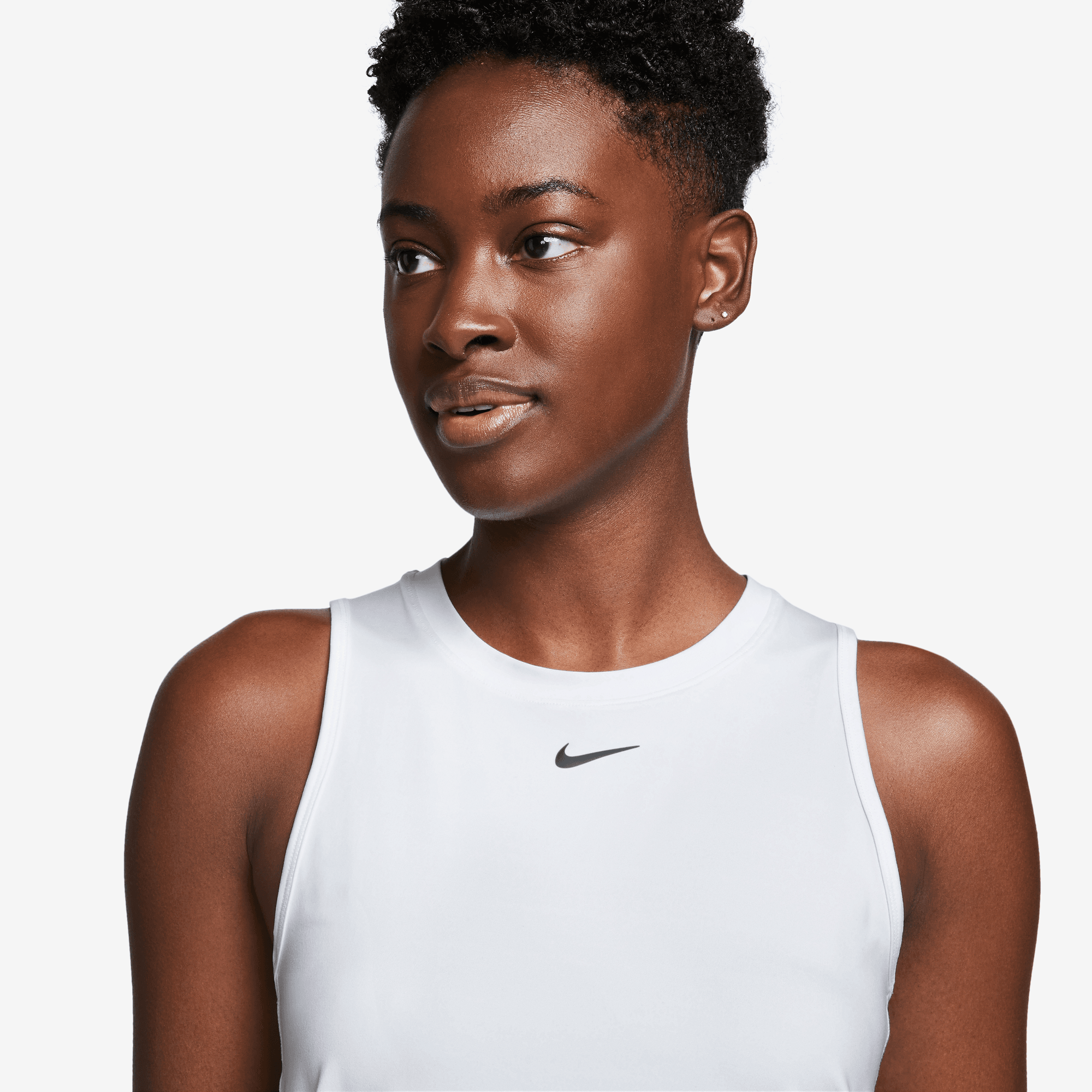NIKE W NK ONE CLASSIC DF TANK WHITE/BLACK – Bild 3