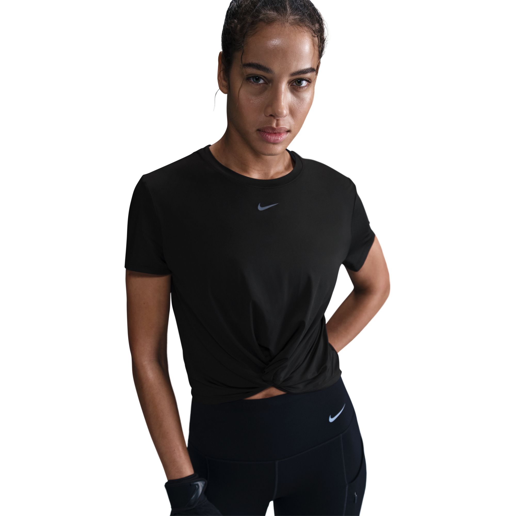 NIKE W NK ONE CLASSIC TWST SS BLACK/BLACK – Bild 5