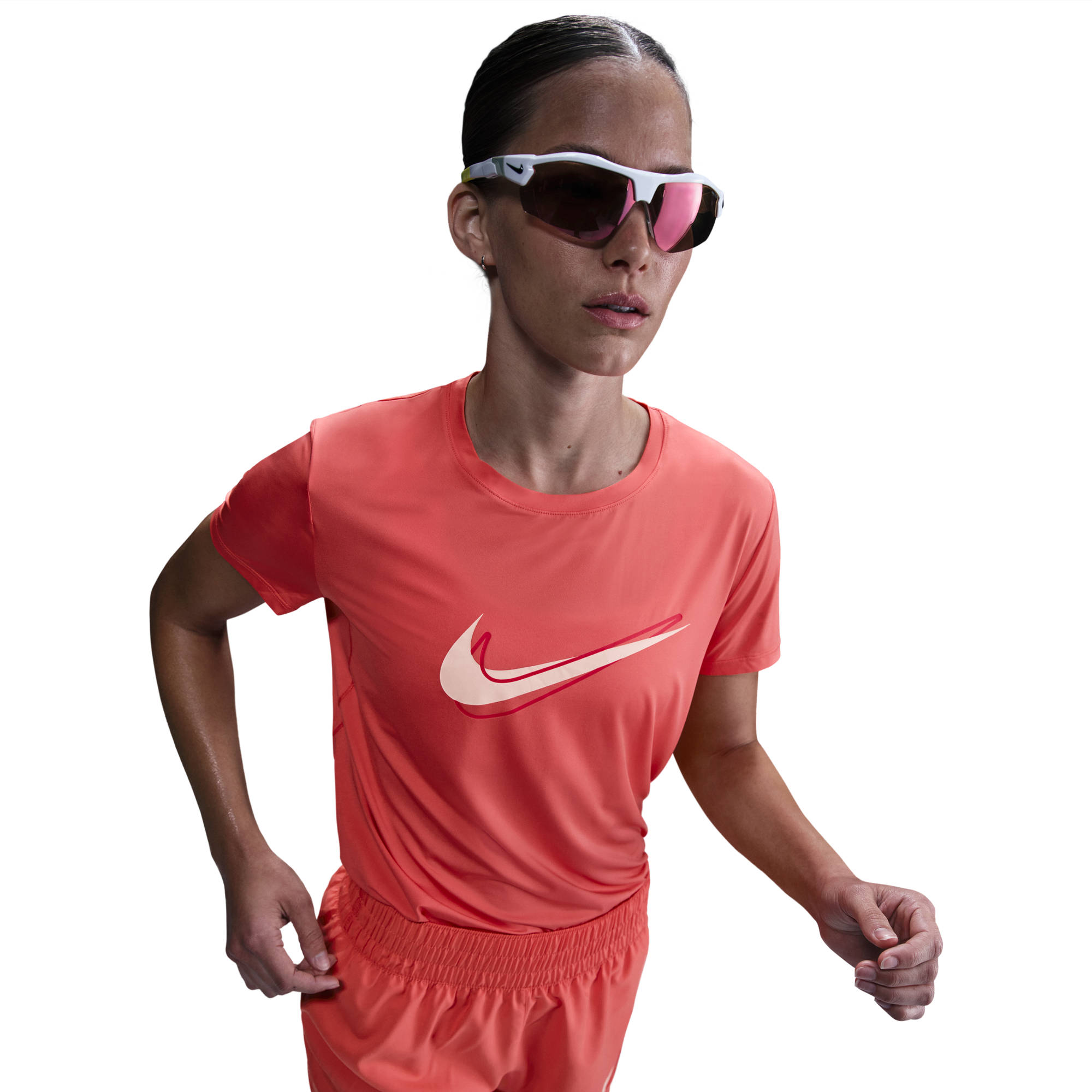 NIKE W NK ONE SWSH HBR DF SS TOP MAGIC EMBER – Bild 3