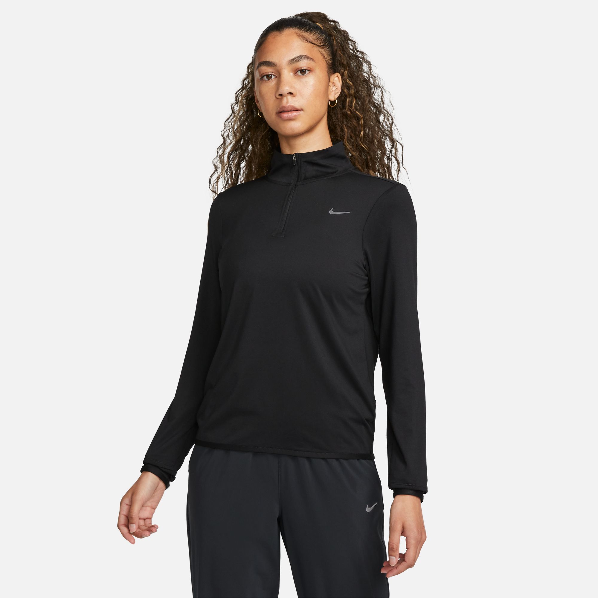 NIKE W NK SWIFT ELMNT DF UV HZ TOP BLACK/REFLECTIVE SILV