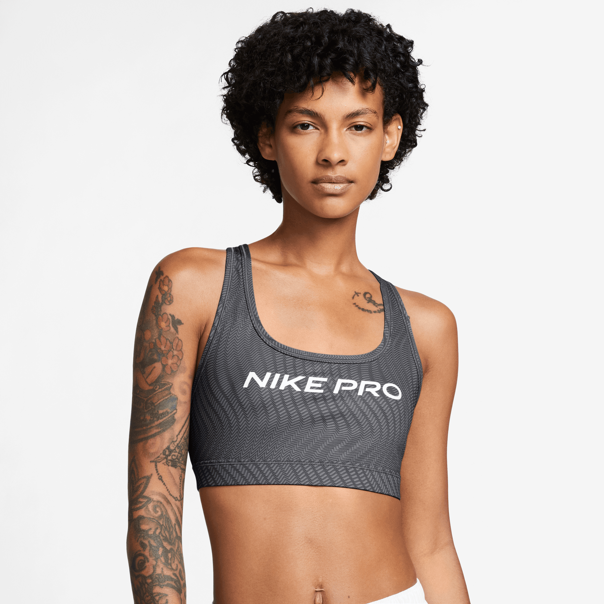 NIKE W NP SWSH LGT SPT AOP BRA ANTHRACITE/WHITE