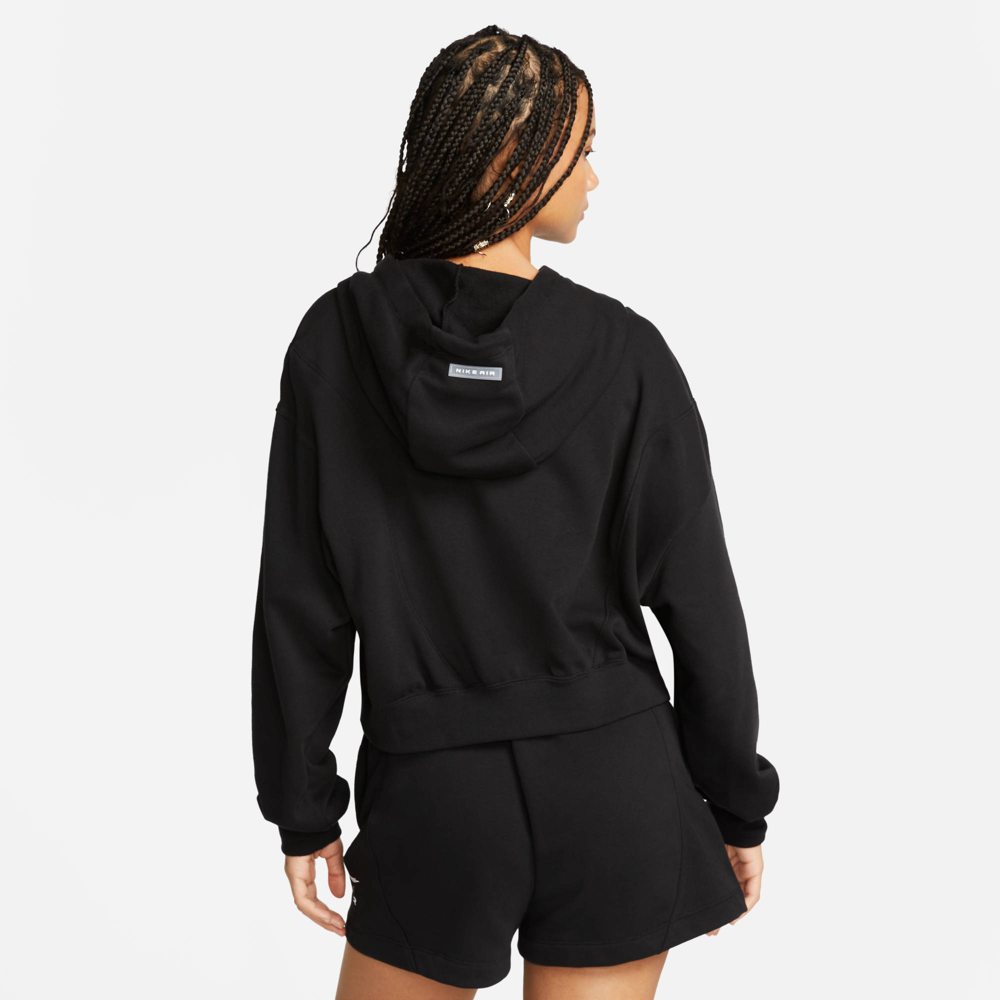 NIKE W NSW AIR OS MOD CROP FLC HD BLACK/BLACK/WHITE – Bild 2