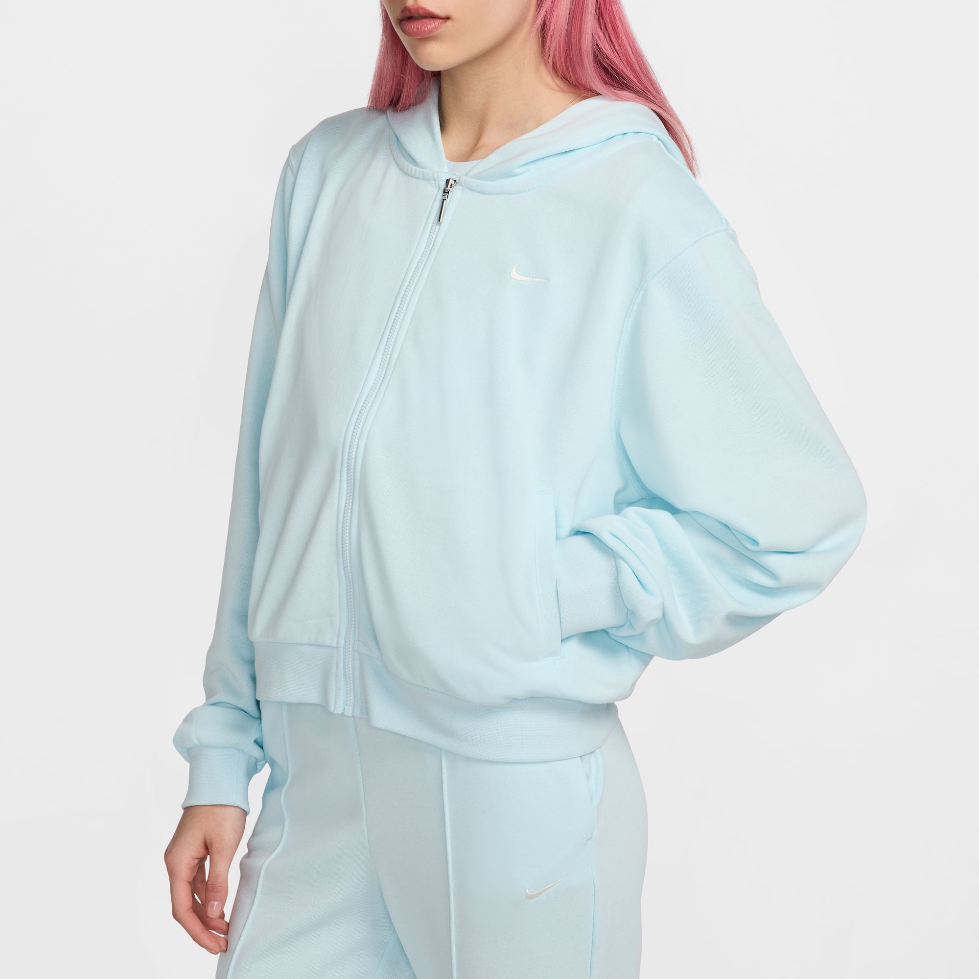 NIKE W NSW NK CHLL FT FZ HDY GLACIER BLUE/SAIL – Bild 4
