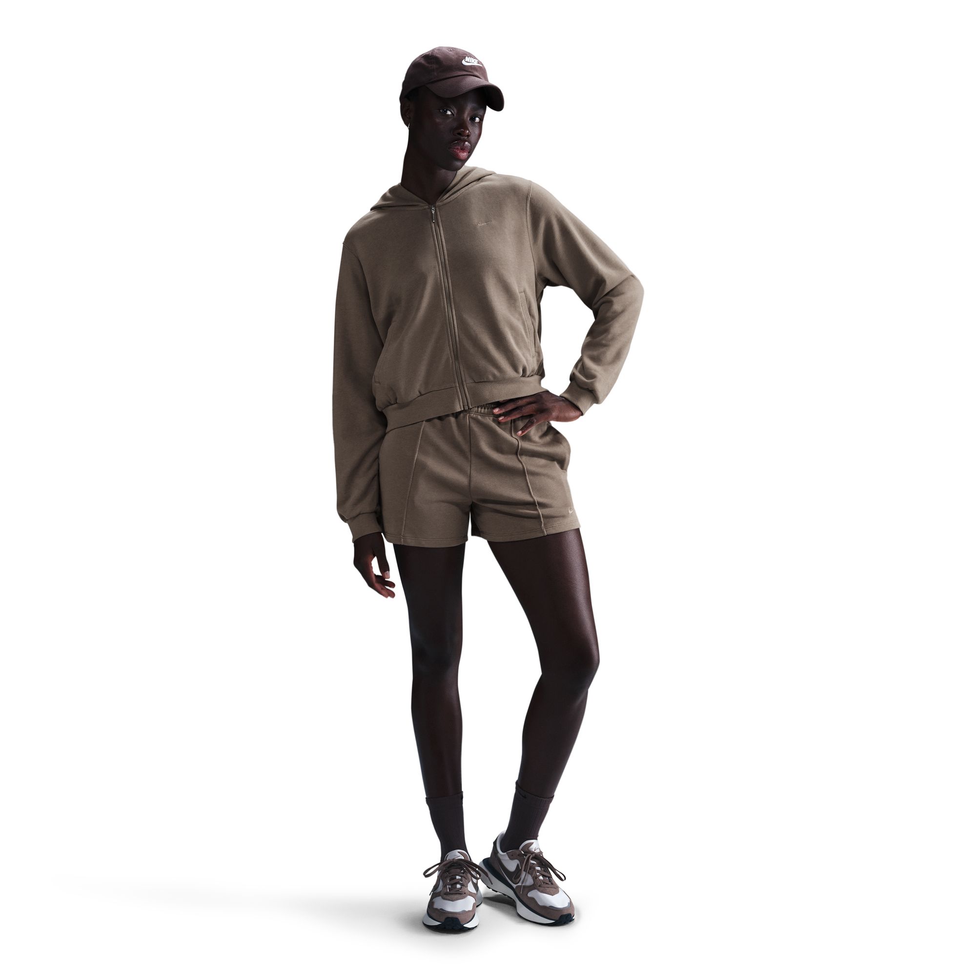 NIKE W NSW NK CHLL FT FZ HDY MINK BROWN/SAIL