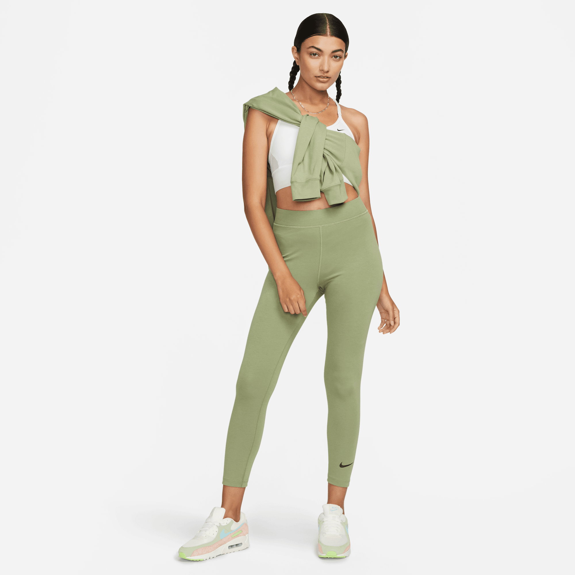 NIKE W NSW NK CLSC HR 7/8 TIGHT LBR OIL GREEN/BLACK – Bild 3