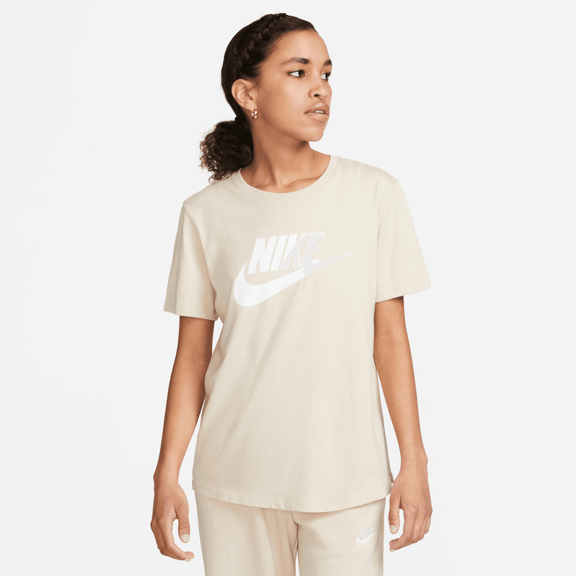 NIKE W NSW TEE ESSNTL ICN FTRA SANDDRIFT/WHITE