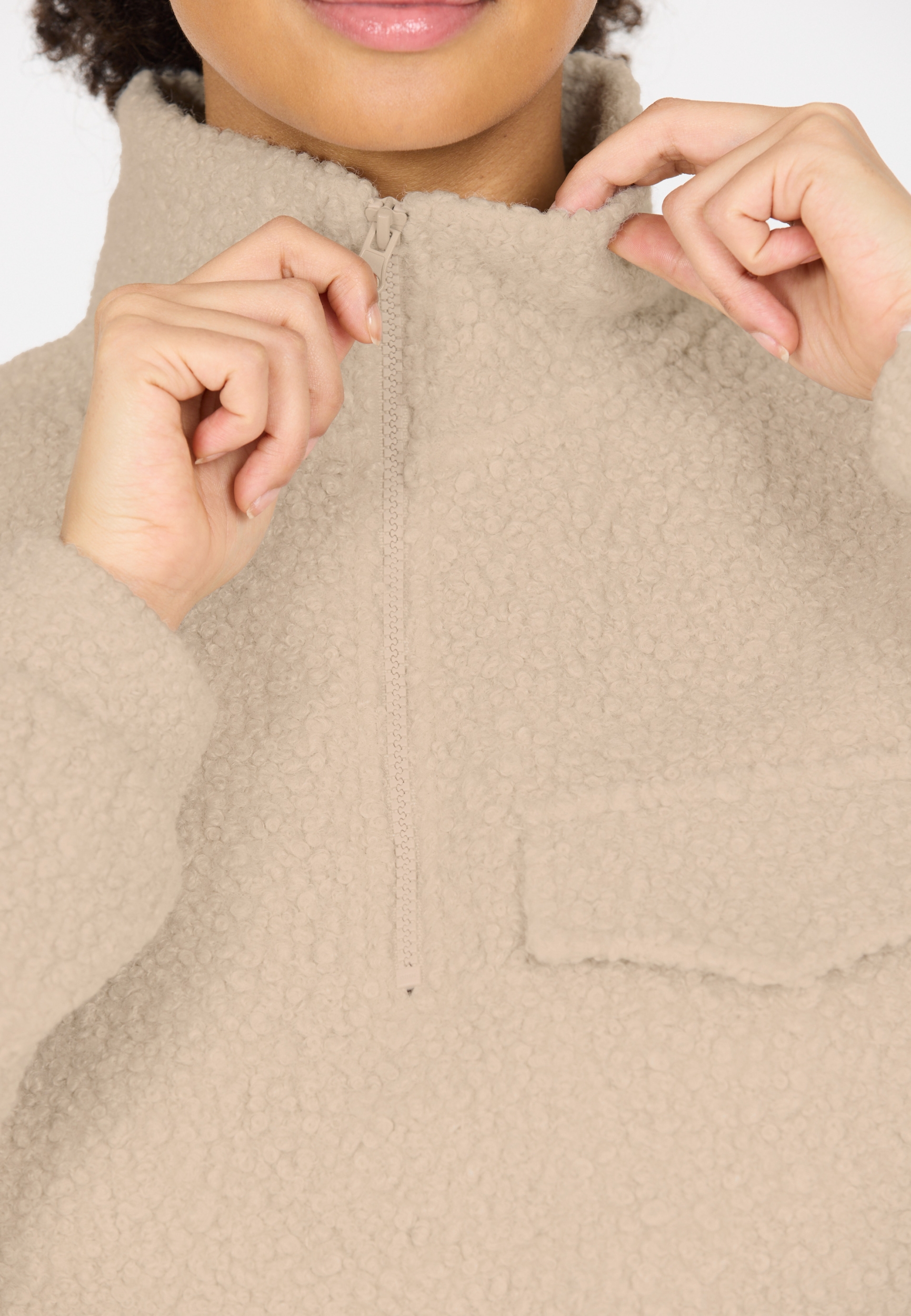 ATHLECIA Florrie W Sherpa Half zip SILVER CLOUD – Bild 4