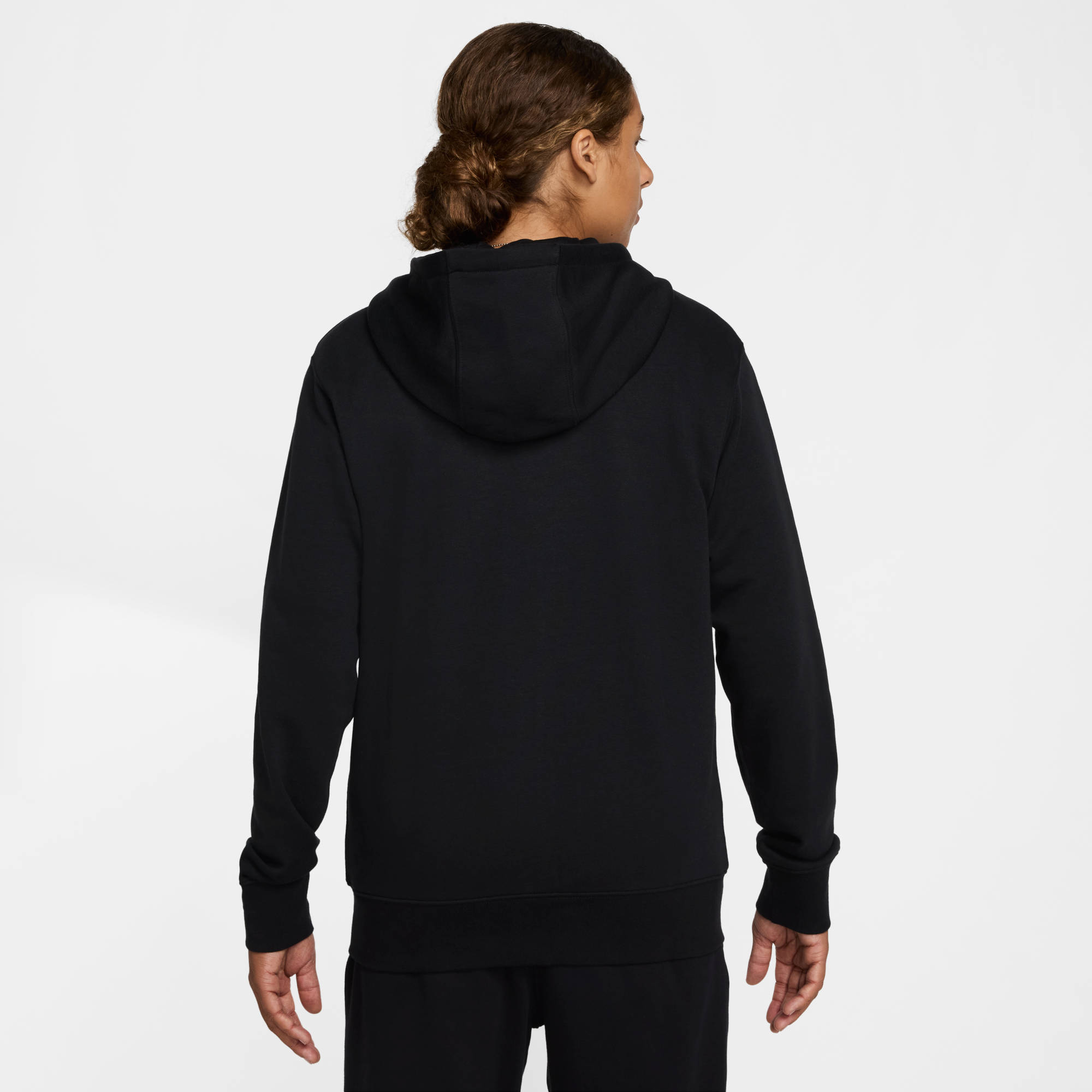 NIKE M NK CLUB FT FZ HOODIE BLACK/BLACK/WHITE – Bild 2