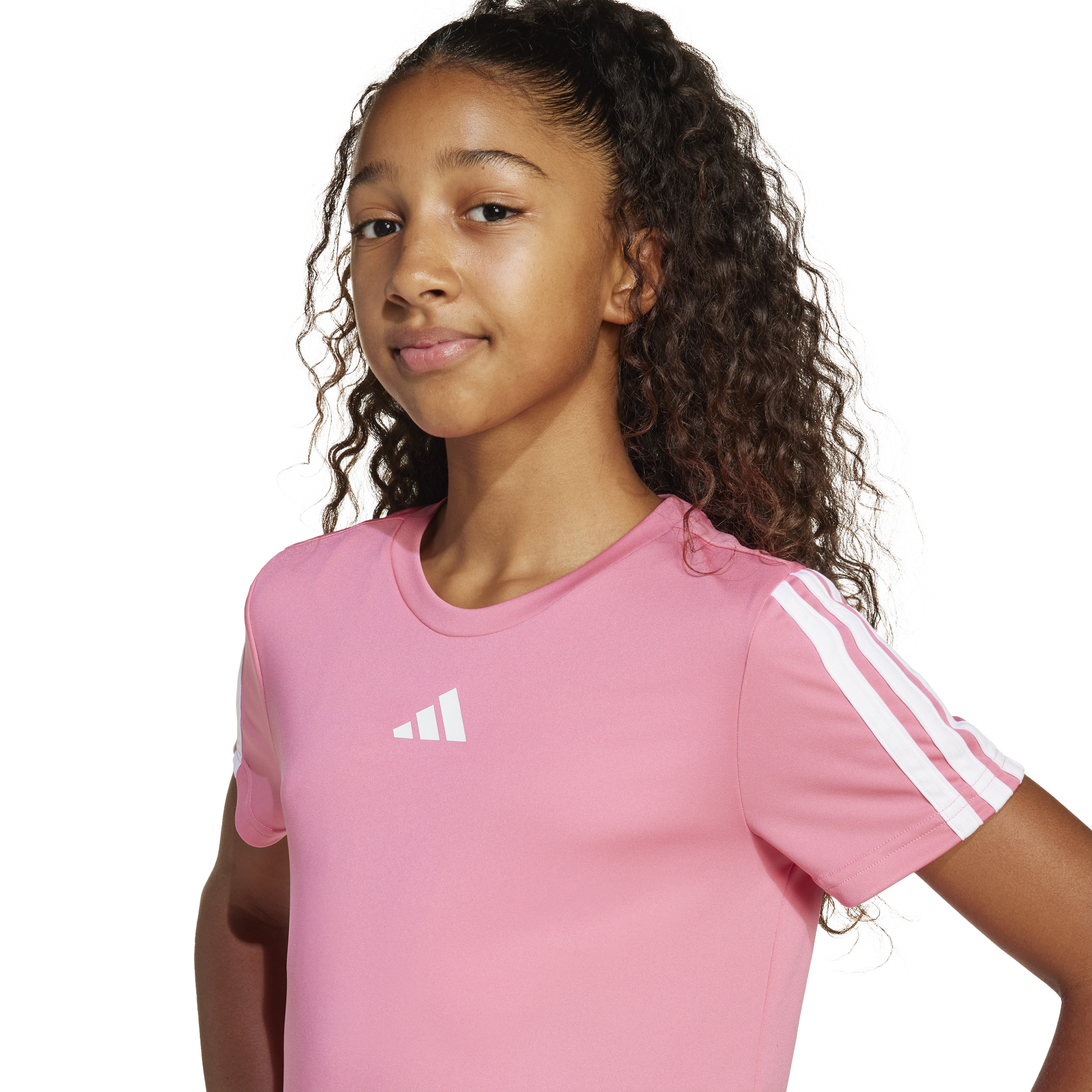 ADIDAS JG TR-ES 3S TEE PNKFUS/WHITE – Bild 6