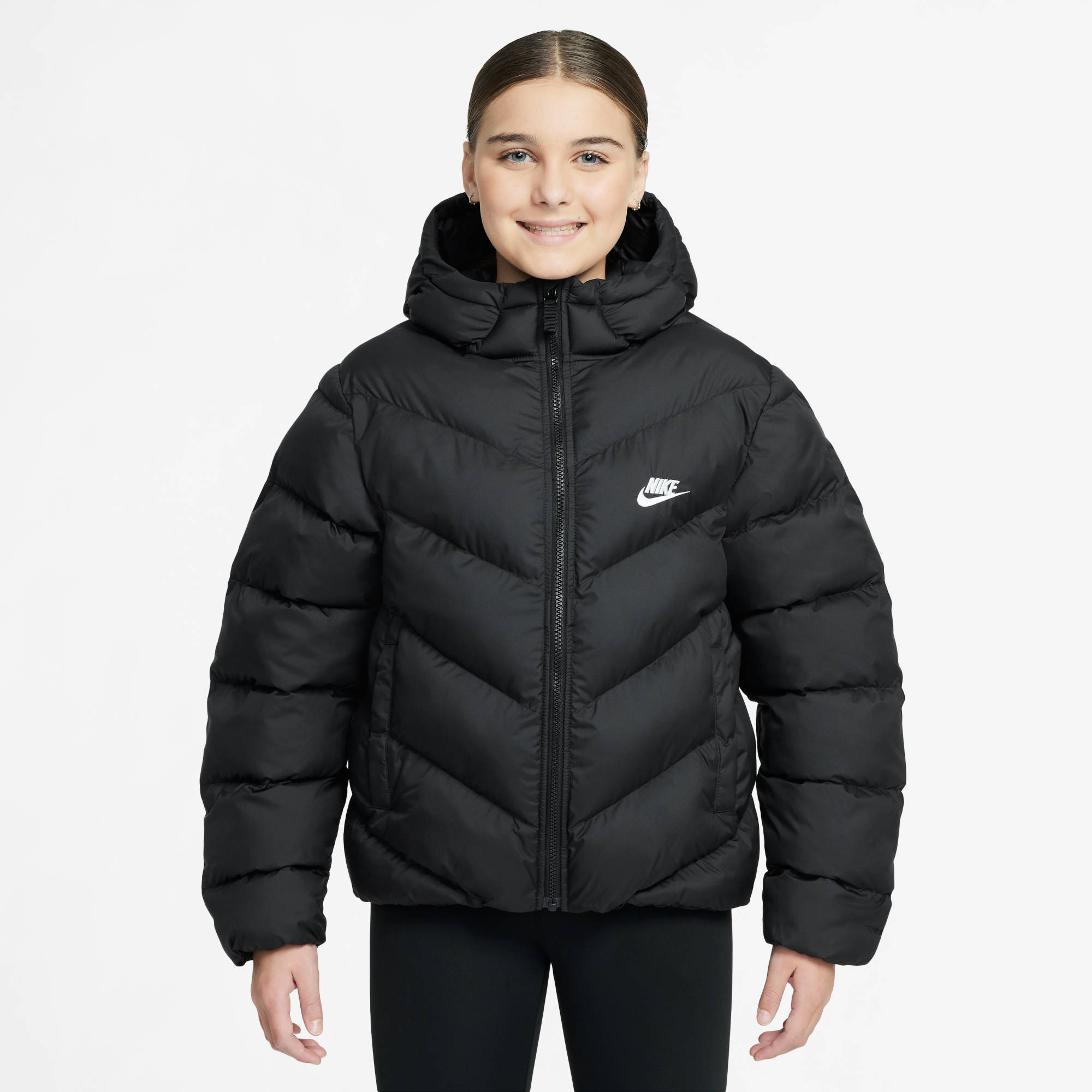 NIKE K NSW TF ADP PUFFER BLACK/WHITE