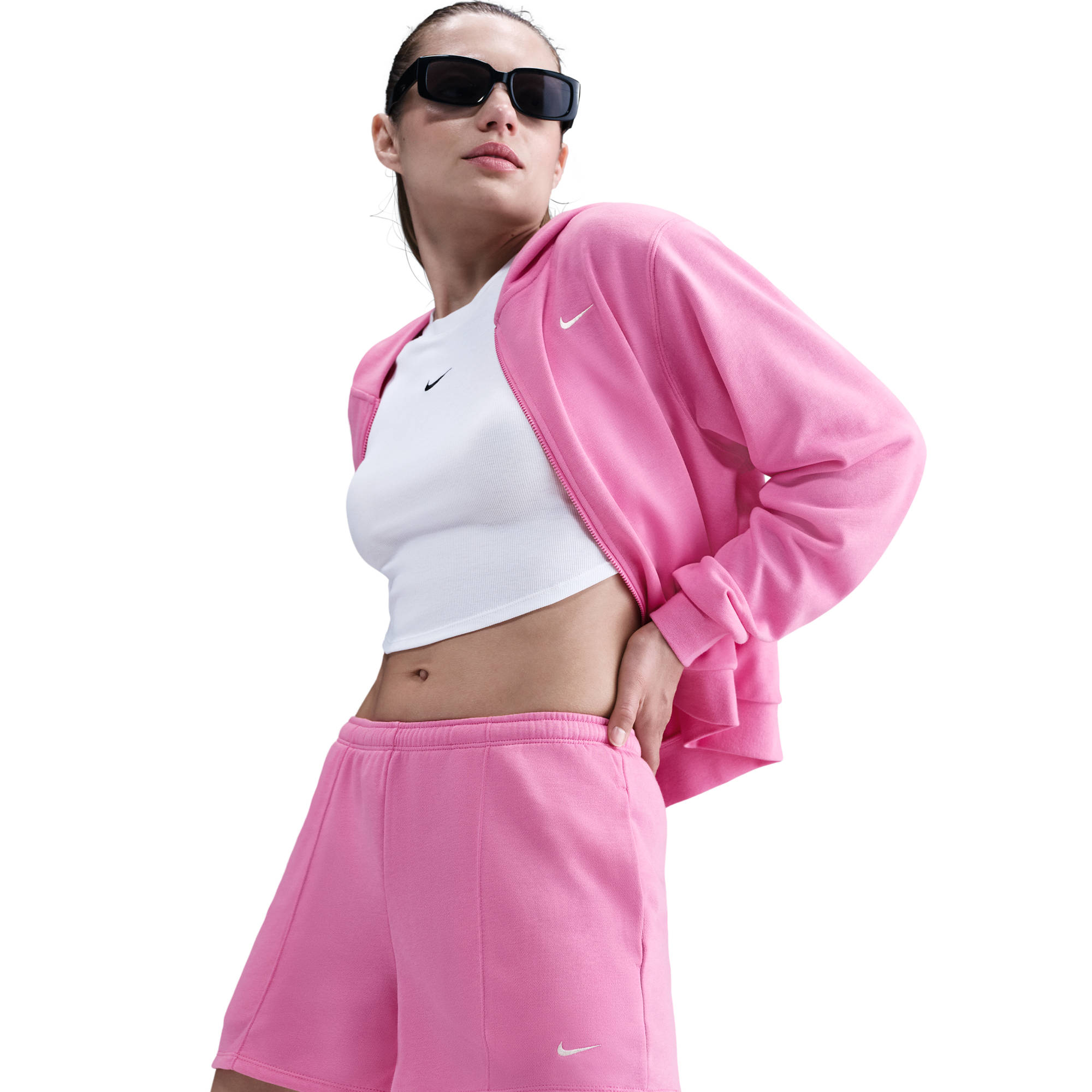 NIKE W NSW NK CHLL FT MR 4IN SHORT PLAYFUL PINK/SAIL – Bild 4
