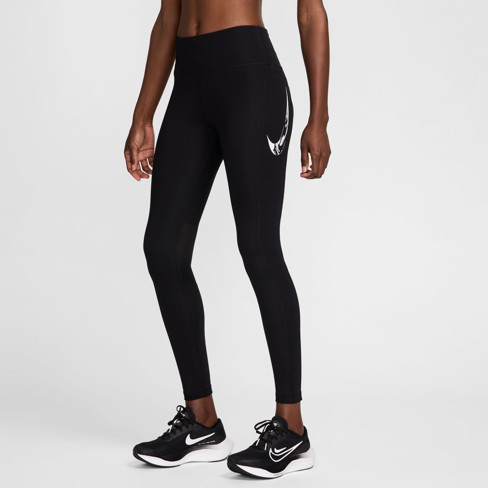 NIKE W NK DF FAST MR 7/8 TIGHT SW BLACK/WHITE