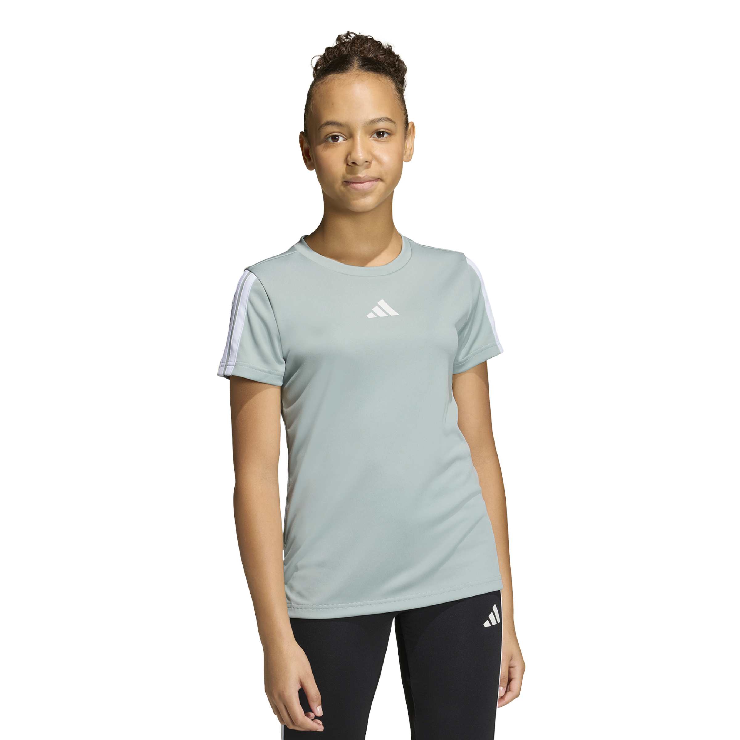 ADIDAS JG TR-ES 3S TEE WOSA/WHITE – Bild 2