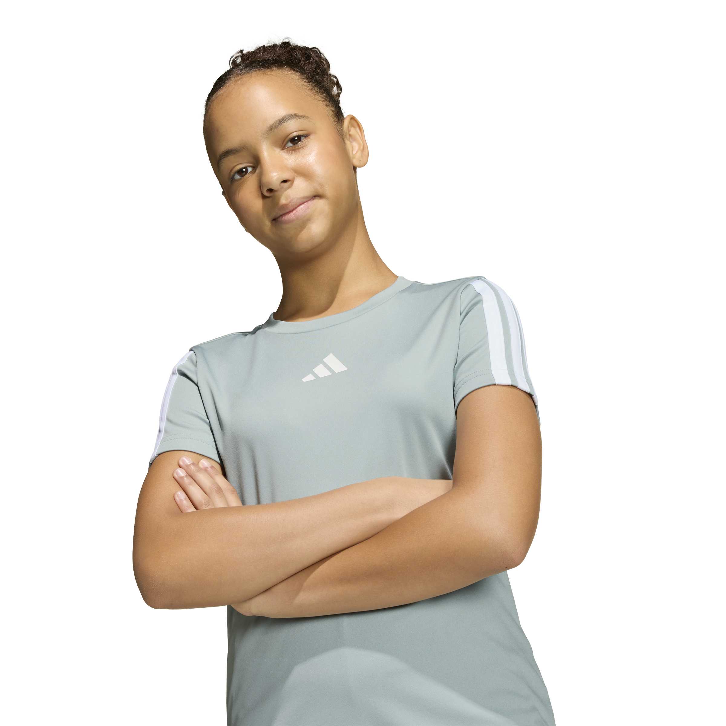 ADIDAS JG TR-ES 3S TEE WOSA/WHITE – Bild 5