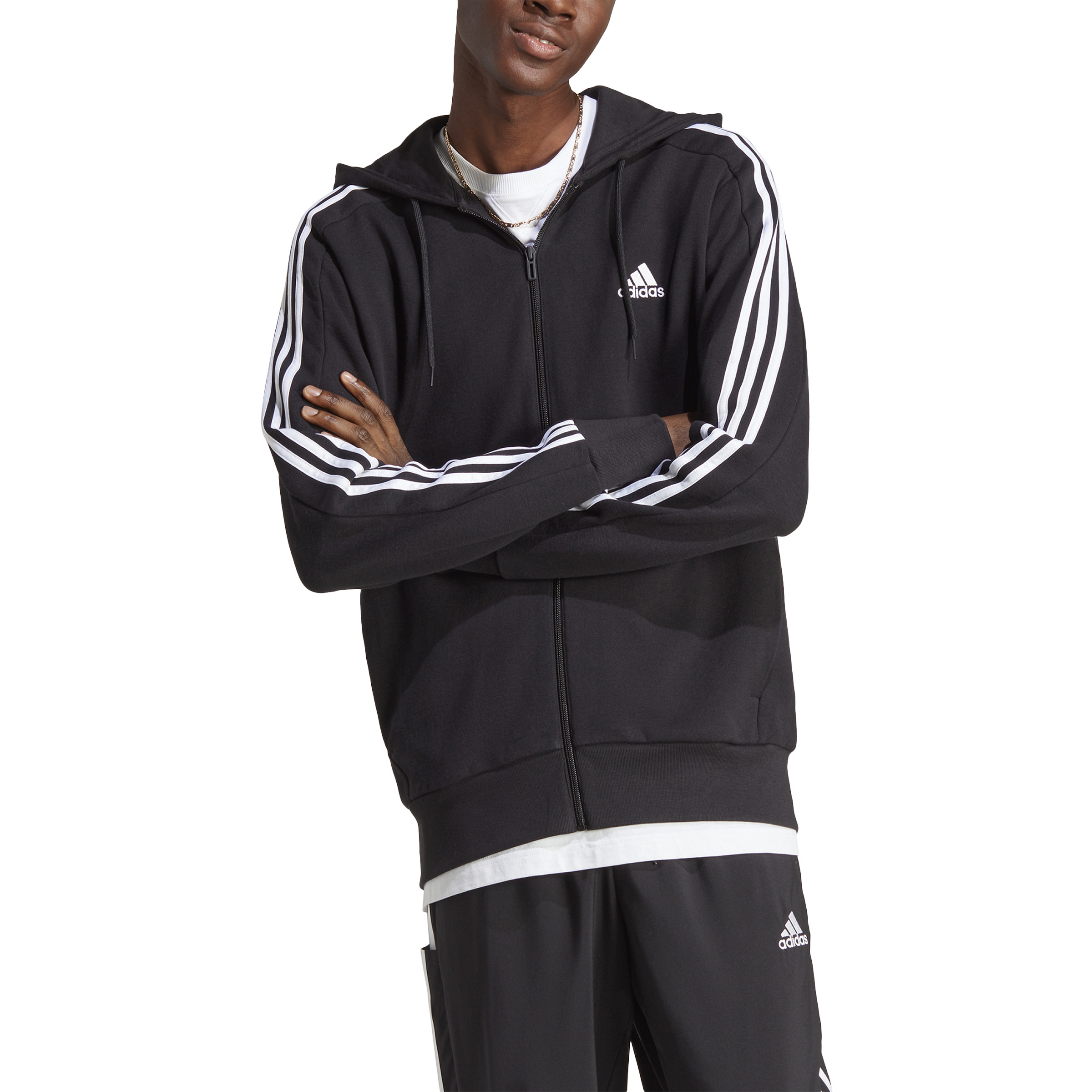 ADIDAS M 3S FT FZ HD BLACK/WHITE – Bild 4