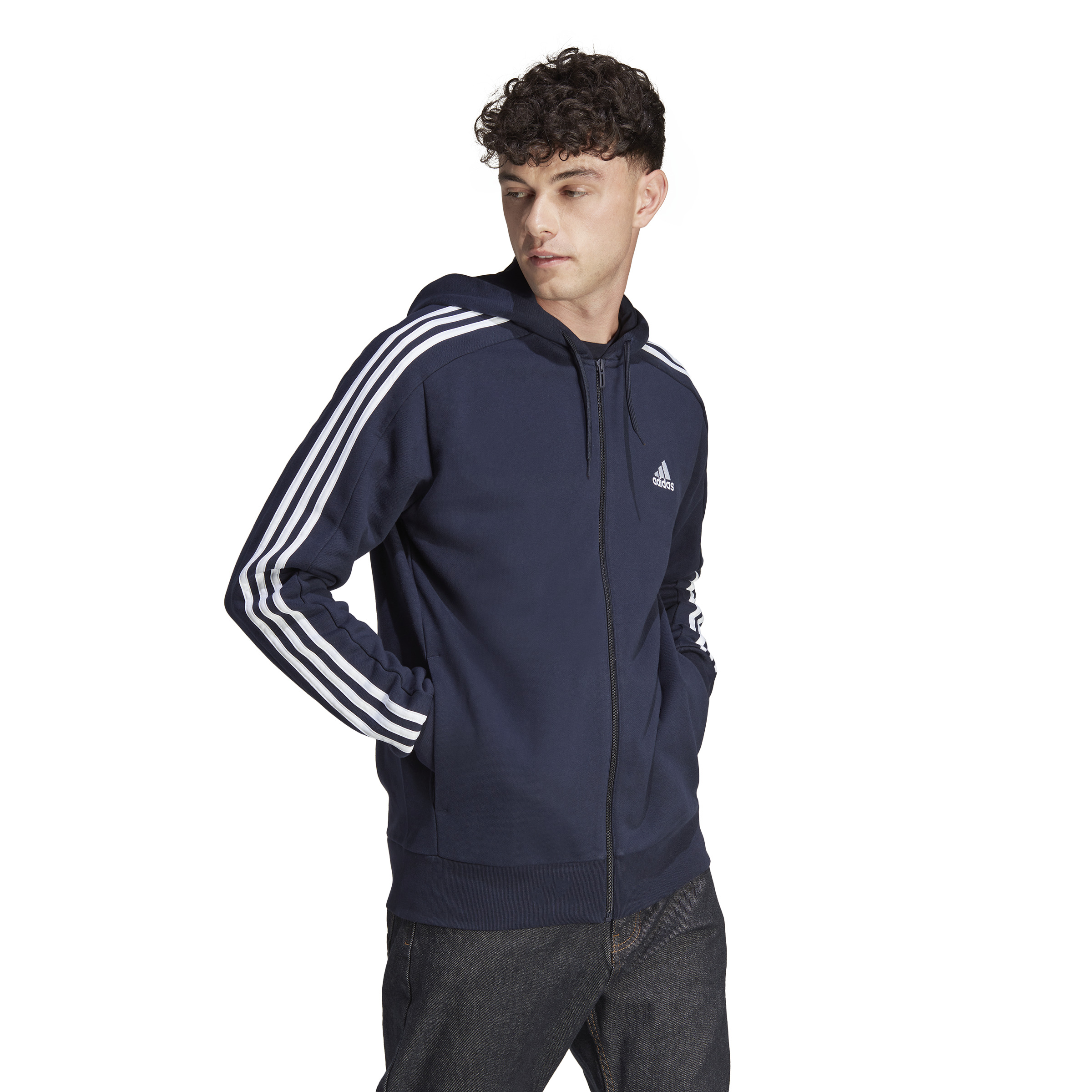 ADIDAS M 3S FT FZ HD LEGINK/WHITE – Bild 2