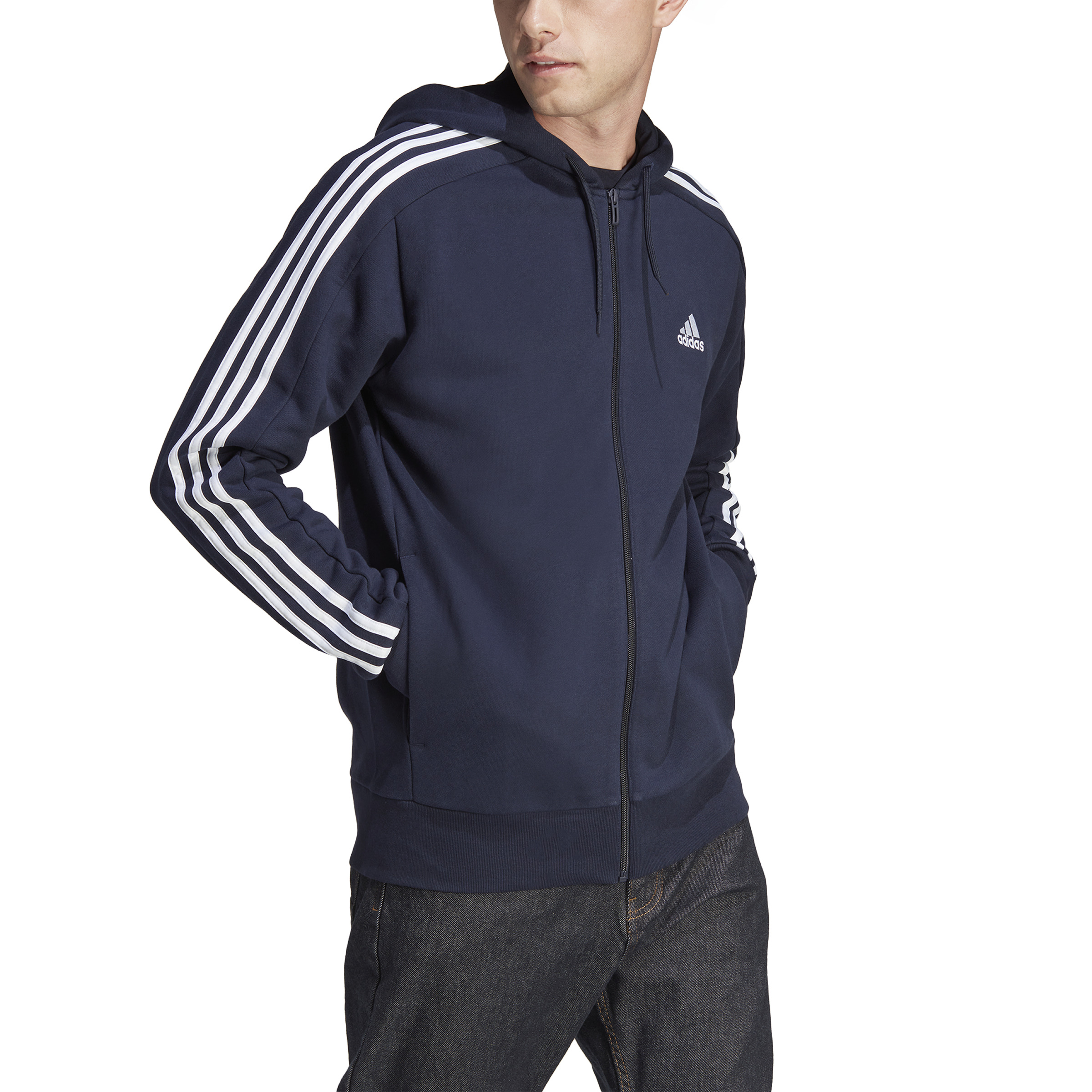 ADIDAS M 3S FT FZ HD LEGINK/WHITE – Bild 3