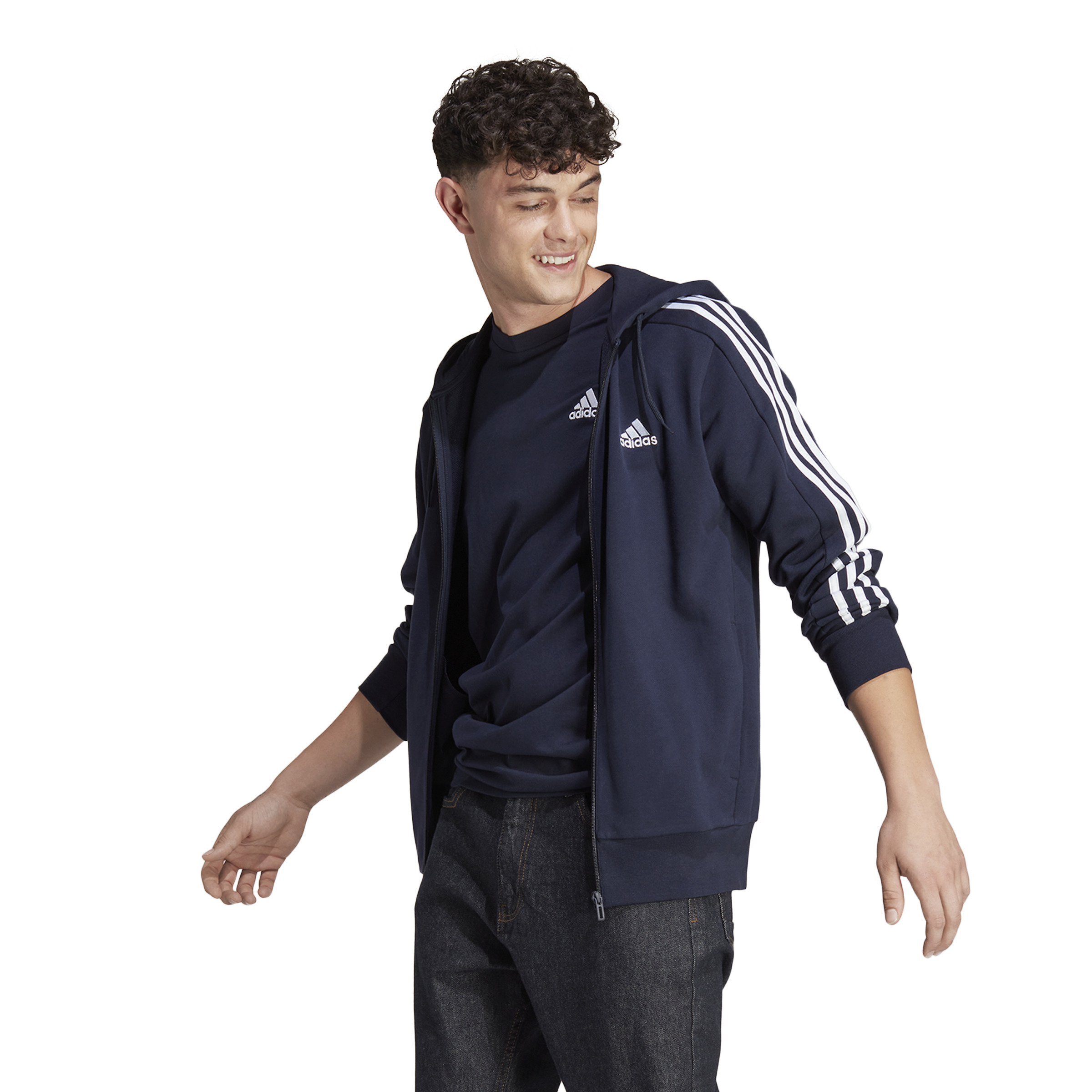 ADIDAS M 3S FT FZ HD LEGINK/WHITE – Bild 5
