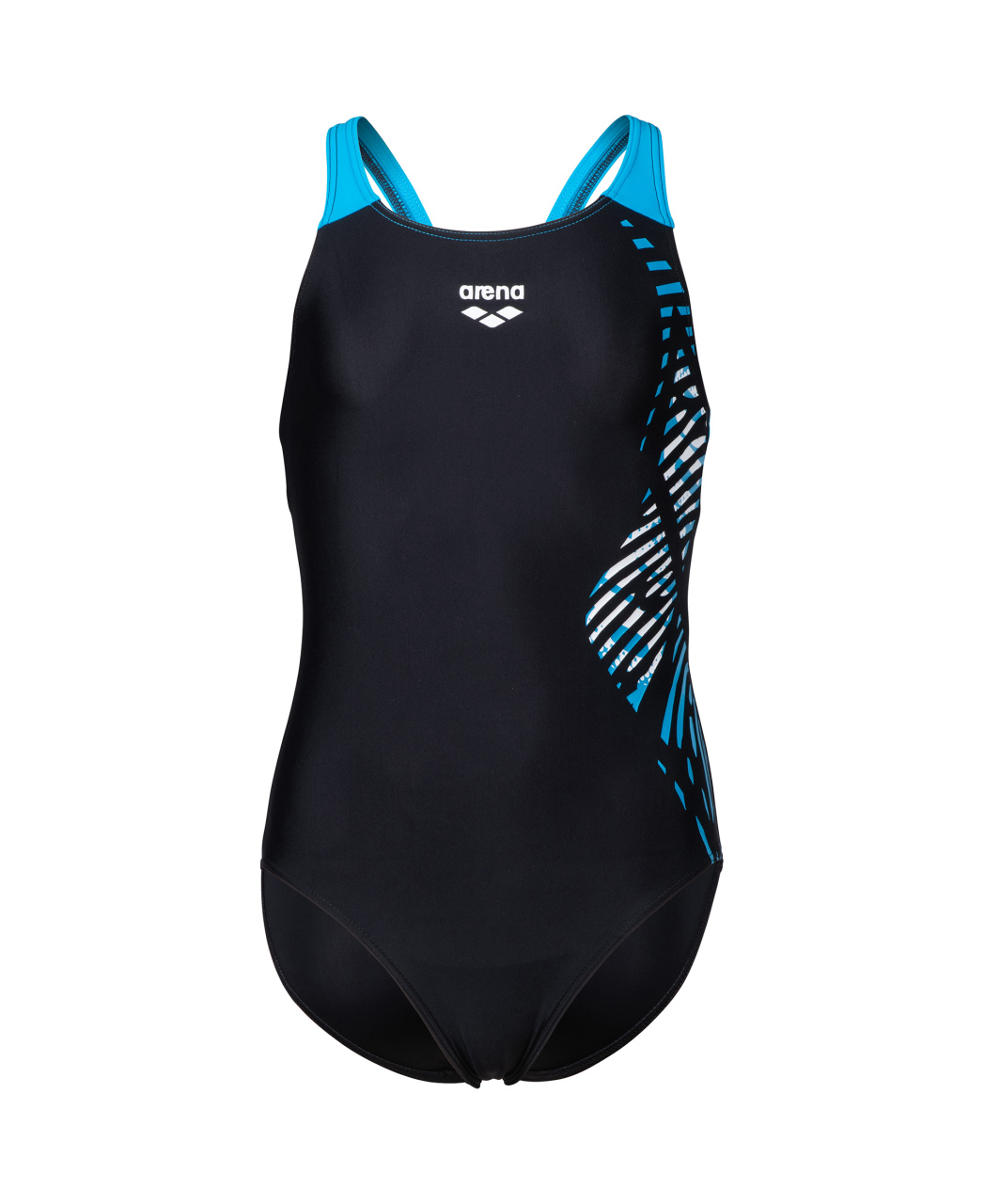 ARENA GIRL'S ARENA VORTEX SWIMSUIT V BLACK-TURQUOISE