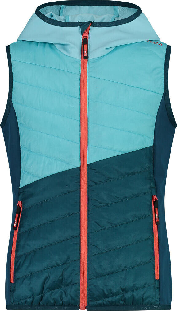 CMP KID G HYBRID VEST FIX HOOD DEEP LAKE
