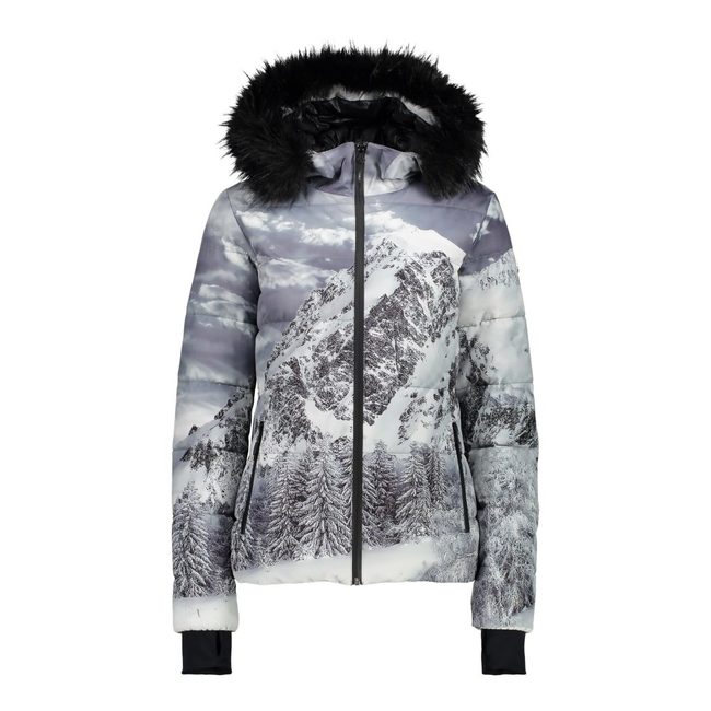 CMP WOMAN JACKET FIX HOOD NERO-B.CO-GRIGIO