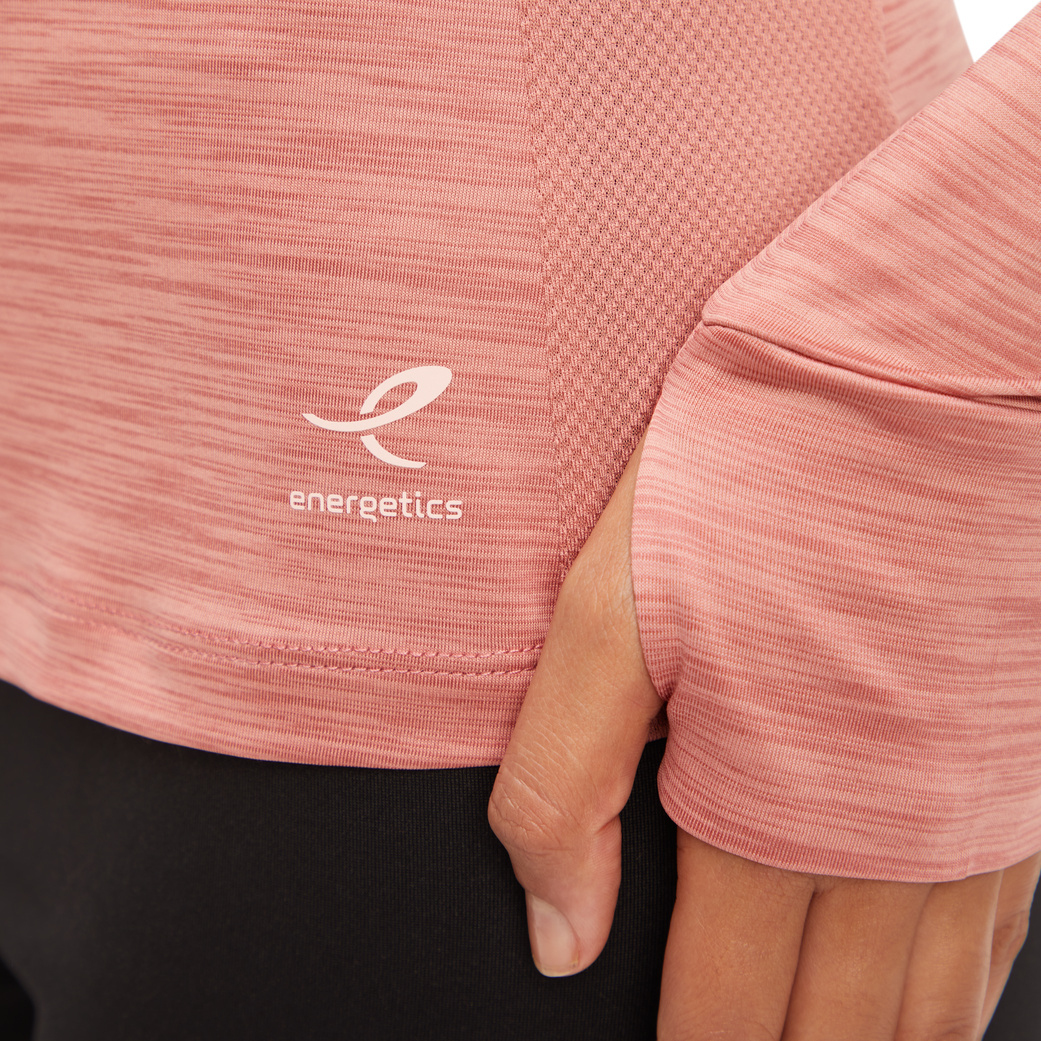 ENERGETICS Da.-Langarmshirt Evii L/S W MELANGE/ROSE DARK/RO – Bild 3