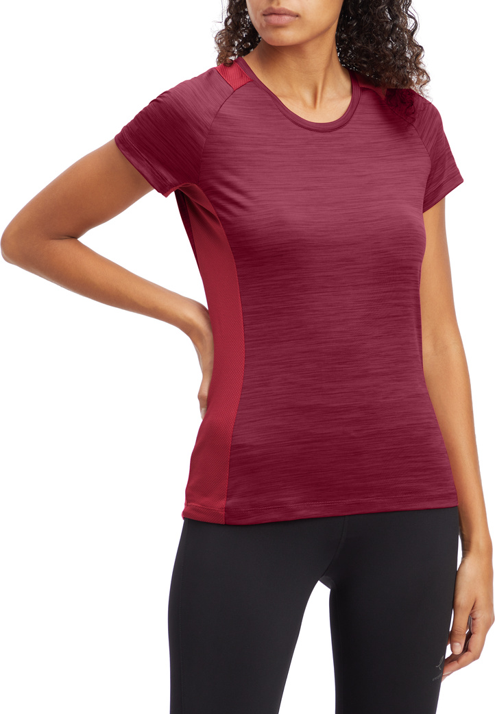 ENERGETICS Da.-T-Shirt Evii SS W MELANGE/RED DARK/RED – Bild 2