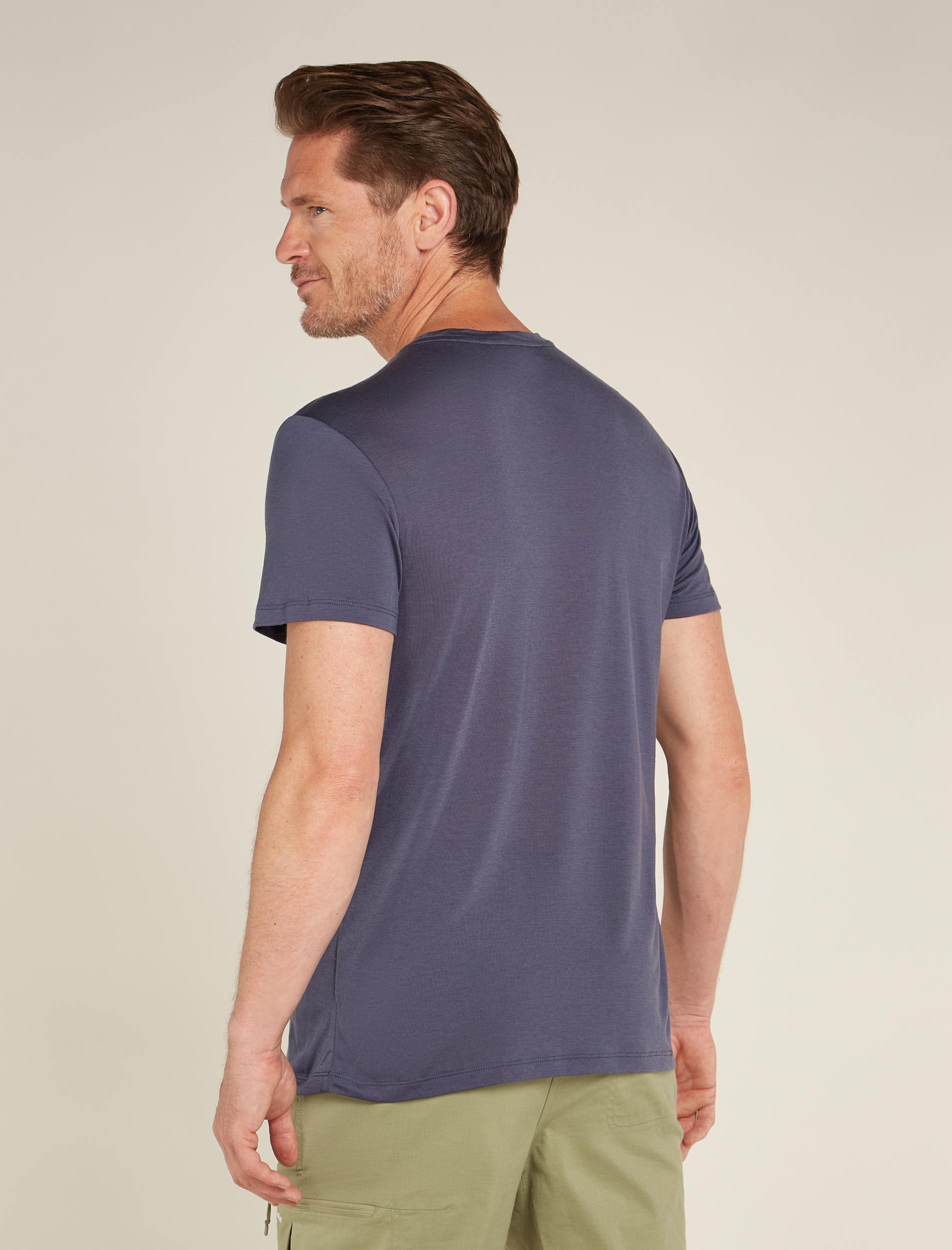 ICEBREAKER M Mer Core SS Tee Ski Stripes GRAPHITE – Bild 2