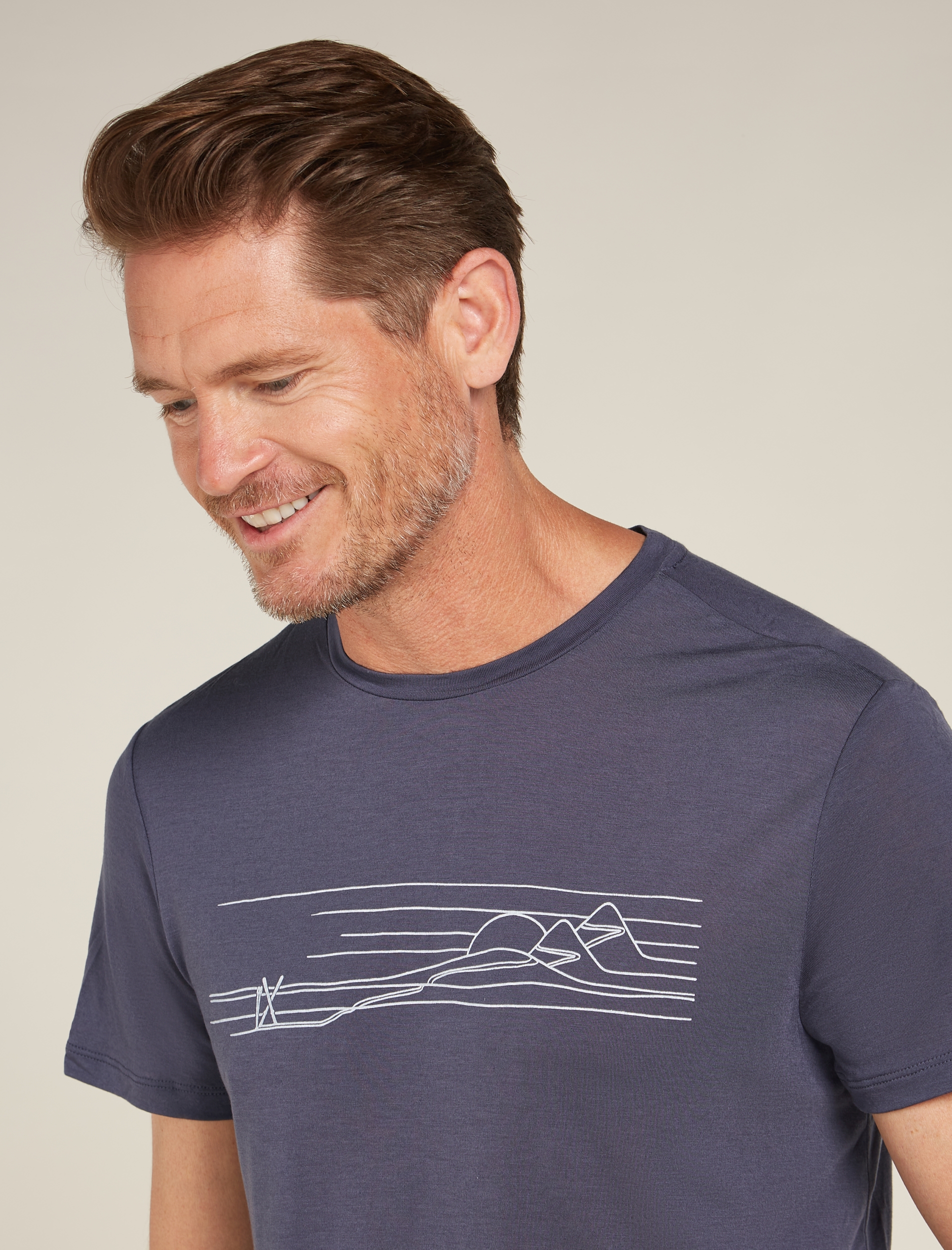 ICEBREAKER M Mer Core SS Tee Ski Stripes GRAPHITE – Bild 5