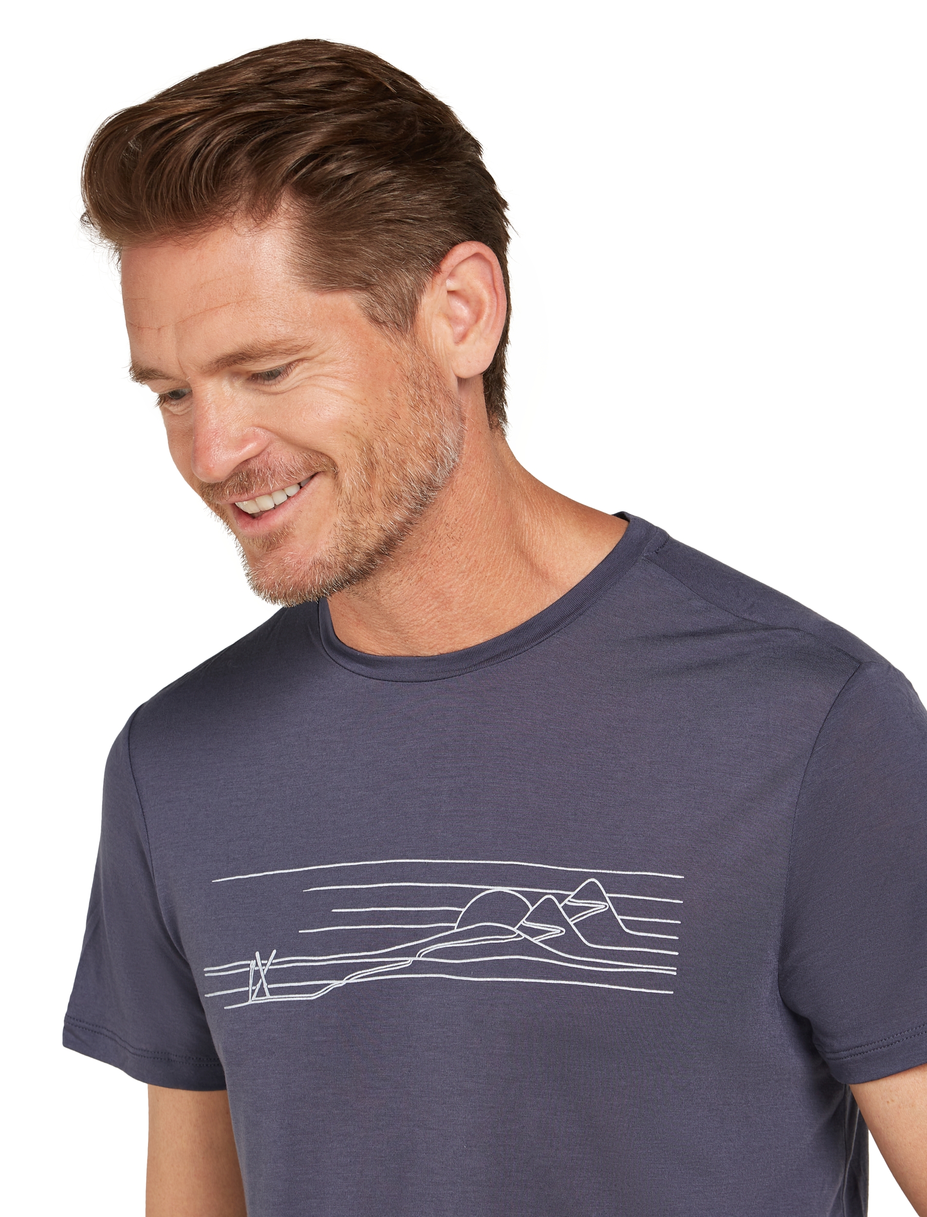 ICEBREAKER M Mer Core SS Tee Ski Stripes GRAPHITE – Bild 9