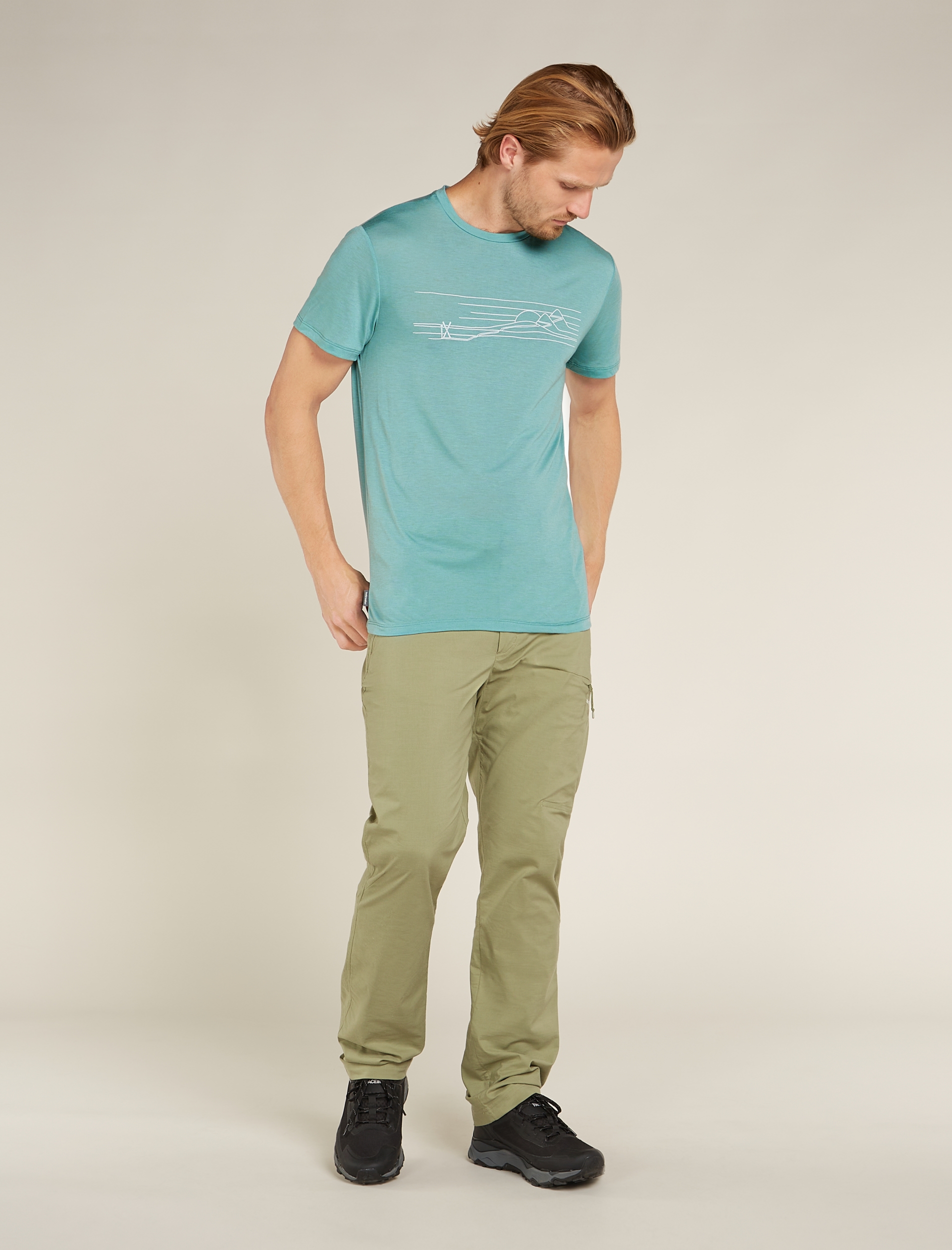 ICEBREAKER M Mer Core SS Tee Ski Stripes CLOUD RAY – Bild 3