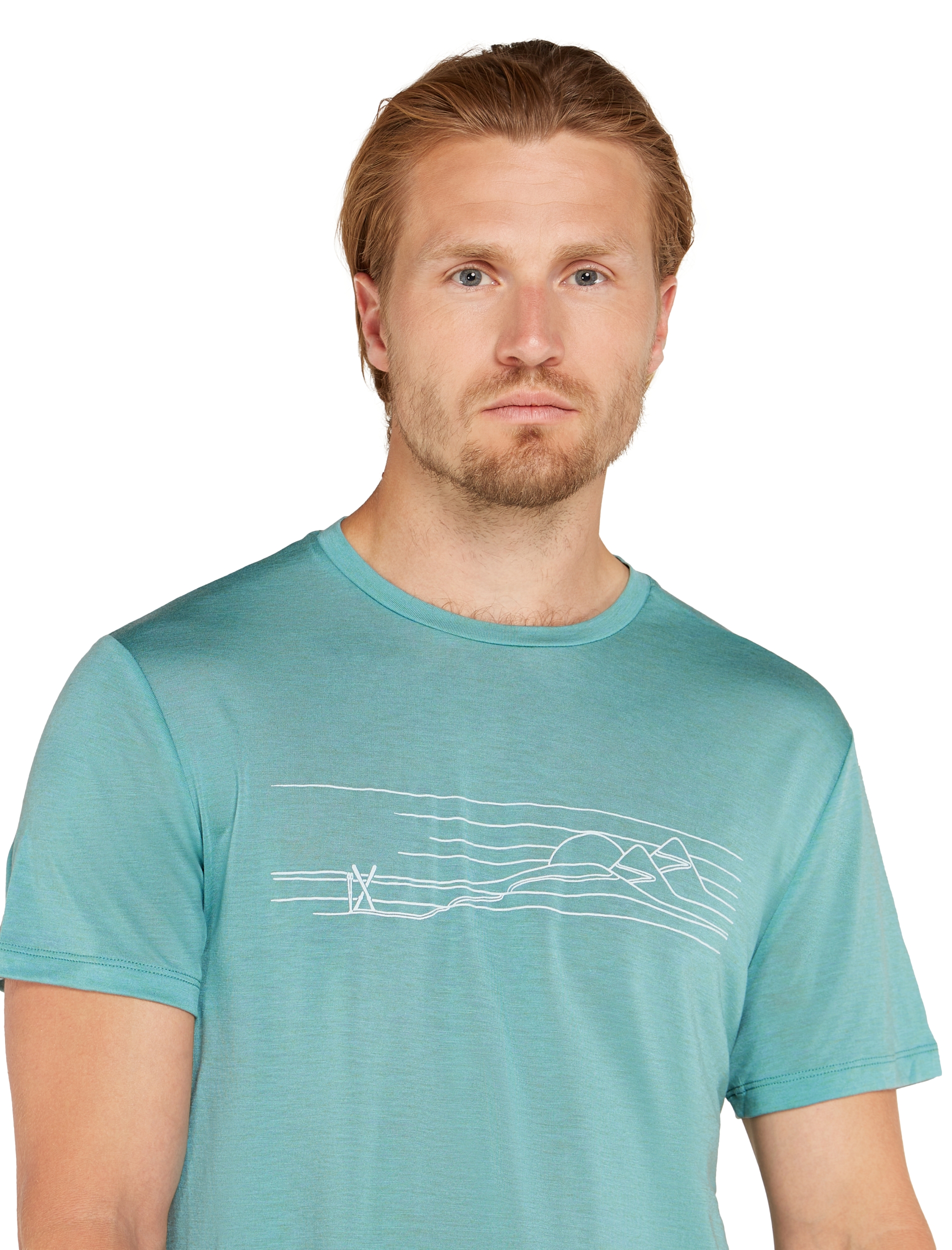 ICEBREAKER M Mer Core SS Tee Ski Stripes CLOUD RAY – Bild 9
