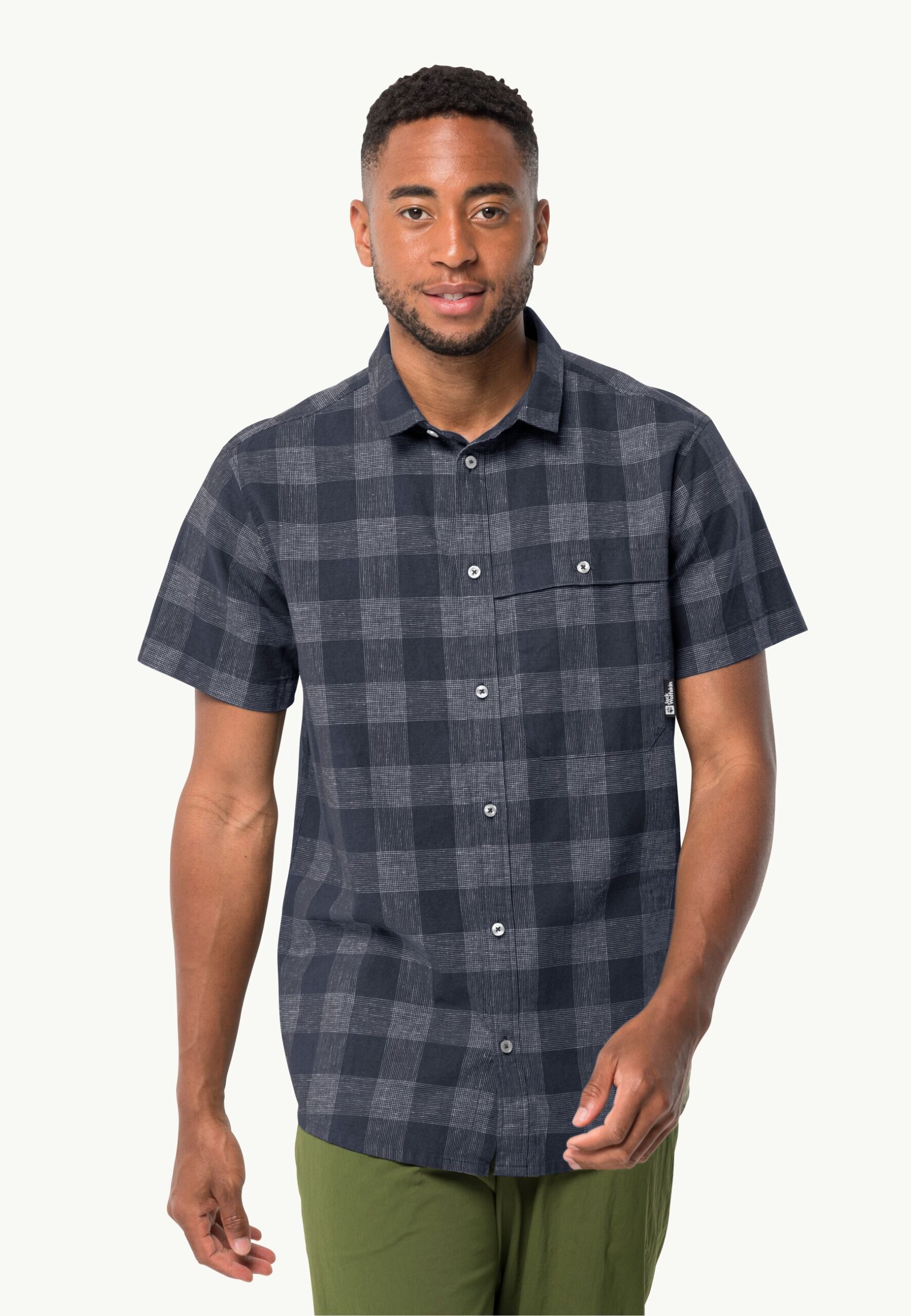 JACK WOLFSKIN HIGHLANDS SHIRT M NIGHT BLUE CHECKS – Bild 2