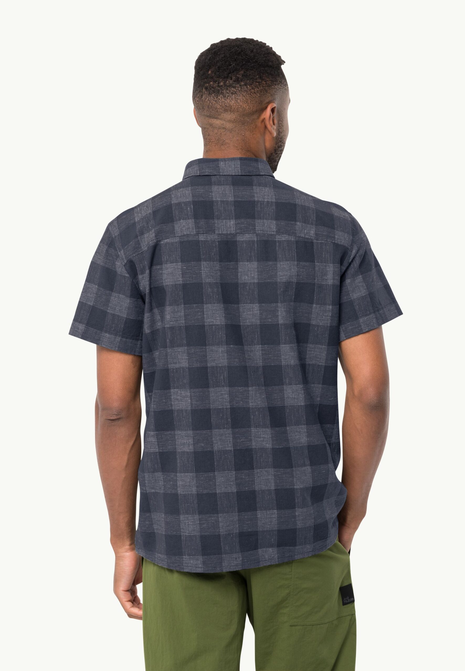 JACK WOLFSKIN HIGHLANDS SHIRT M NIGHT BLUE CHECKS – Bild 3