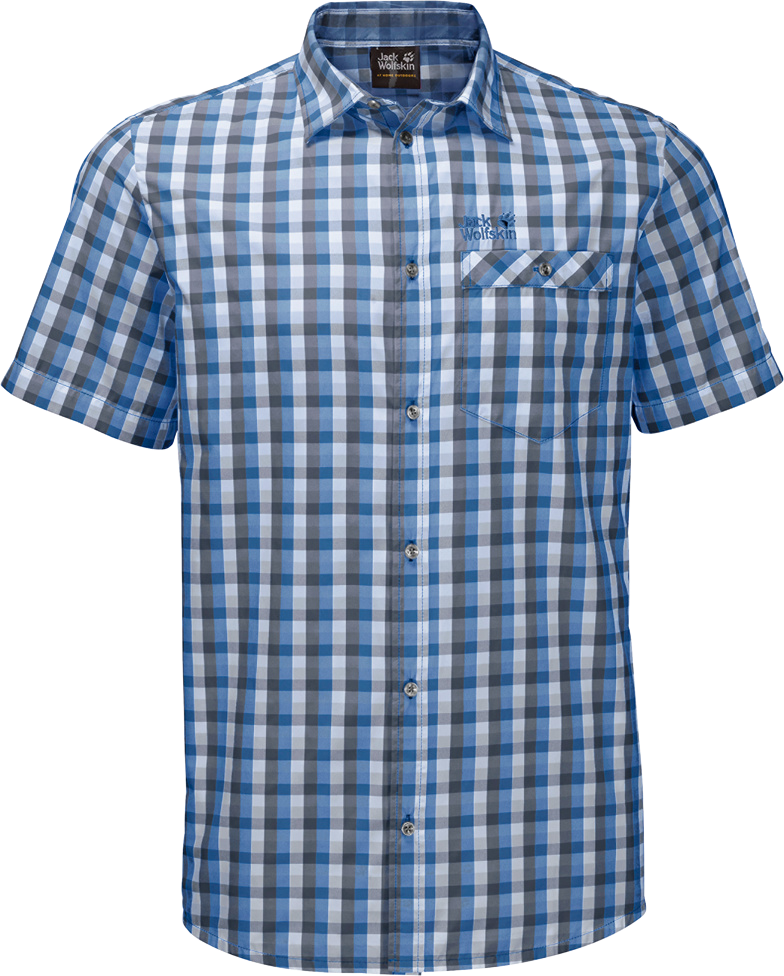 JACK WOLFSKIN NAPO RIVER SHIRT NIGHT BLUE CHECKS