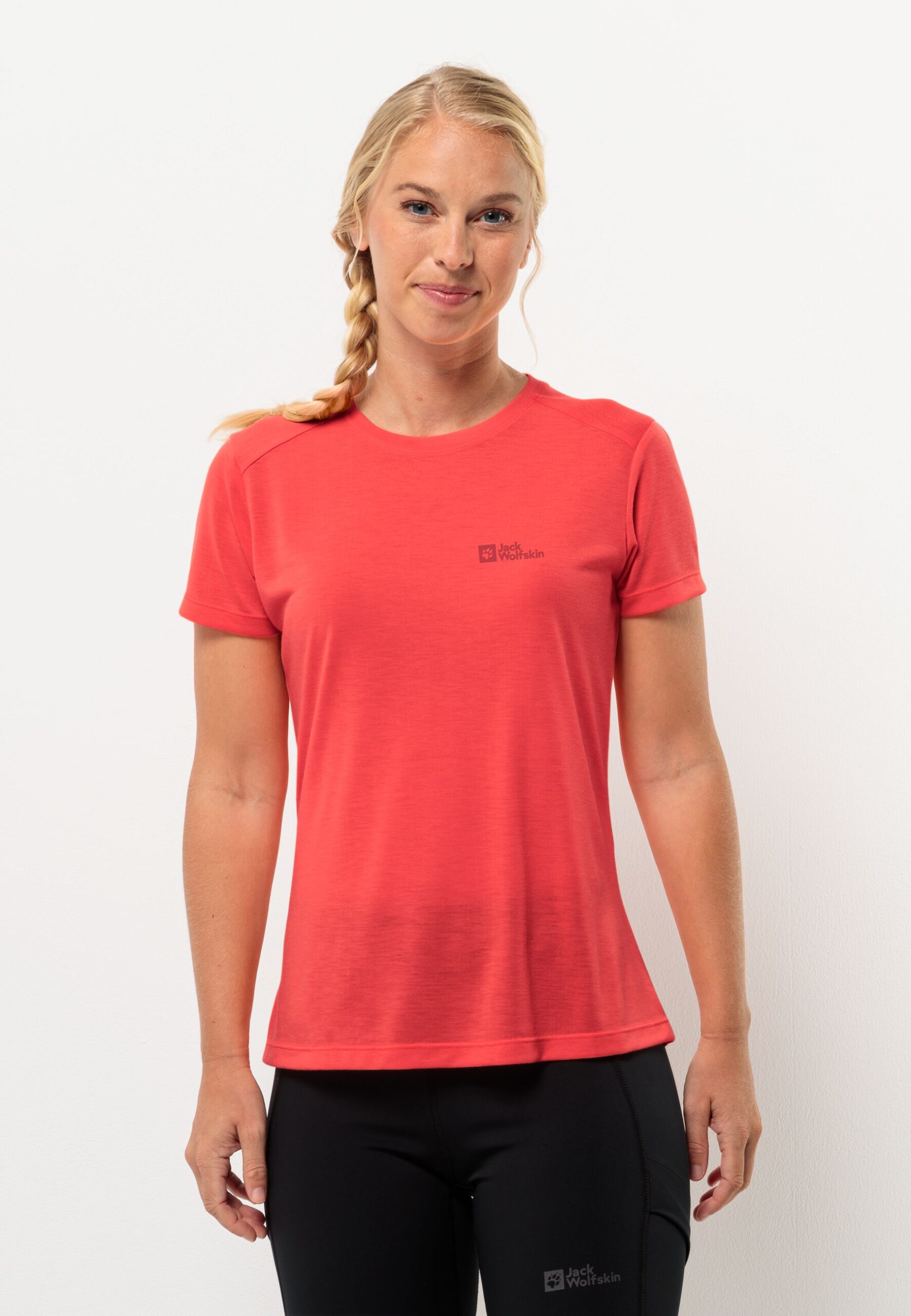 JACK WOLFSKIN VONNAN S/S T W VIBRANT RED – Bild 2