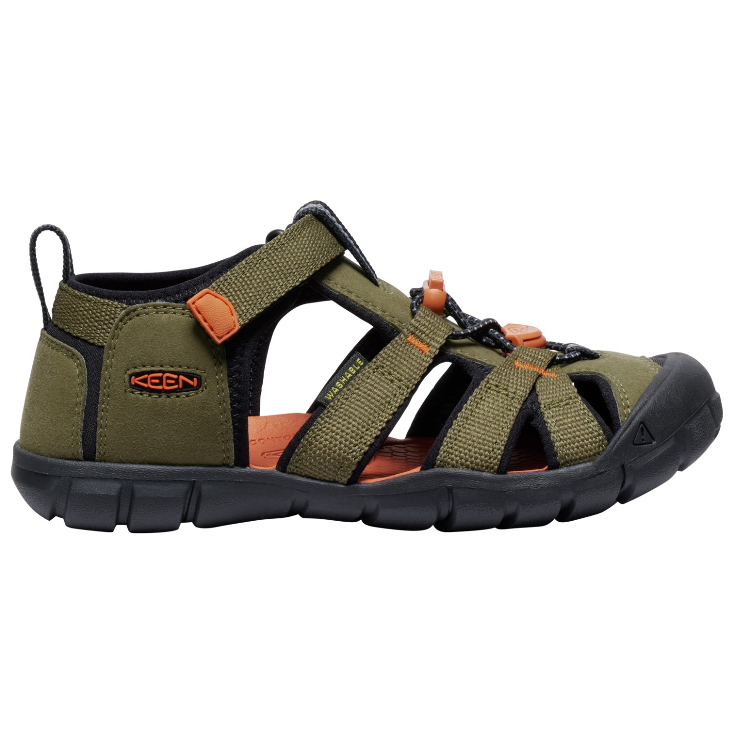 KEEN SEACAMP II CNX Y-DARK OLIVE/GOLD FLAME DARK OLIVE/GOLD FLAME