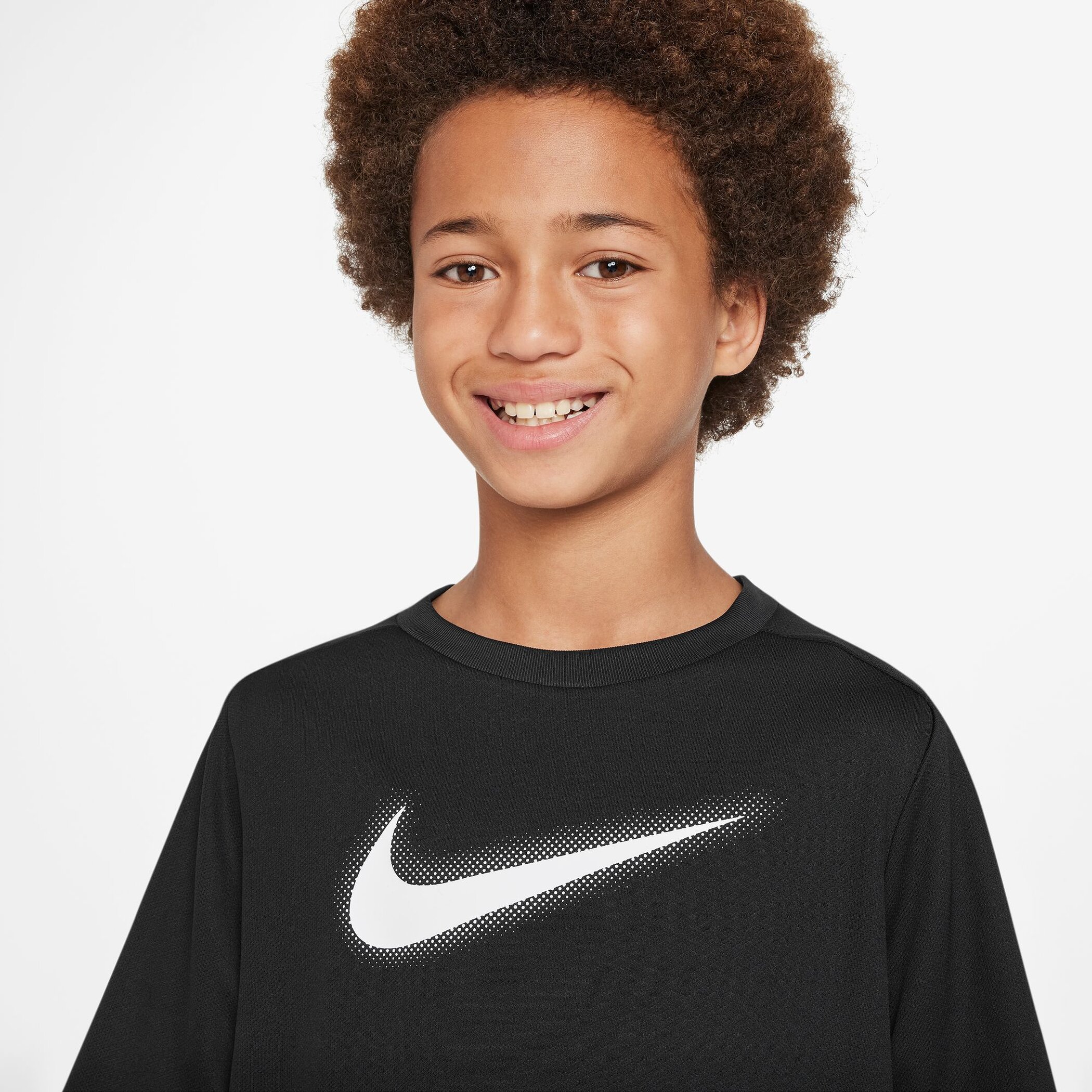 NIKE B NK DF MULTI+ SS TOP HBR BLACK/WHITE – Bild 3