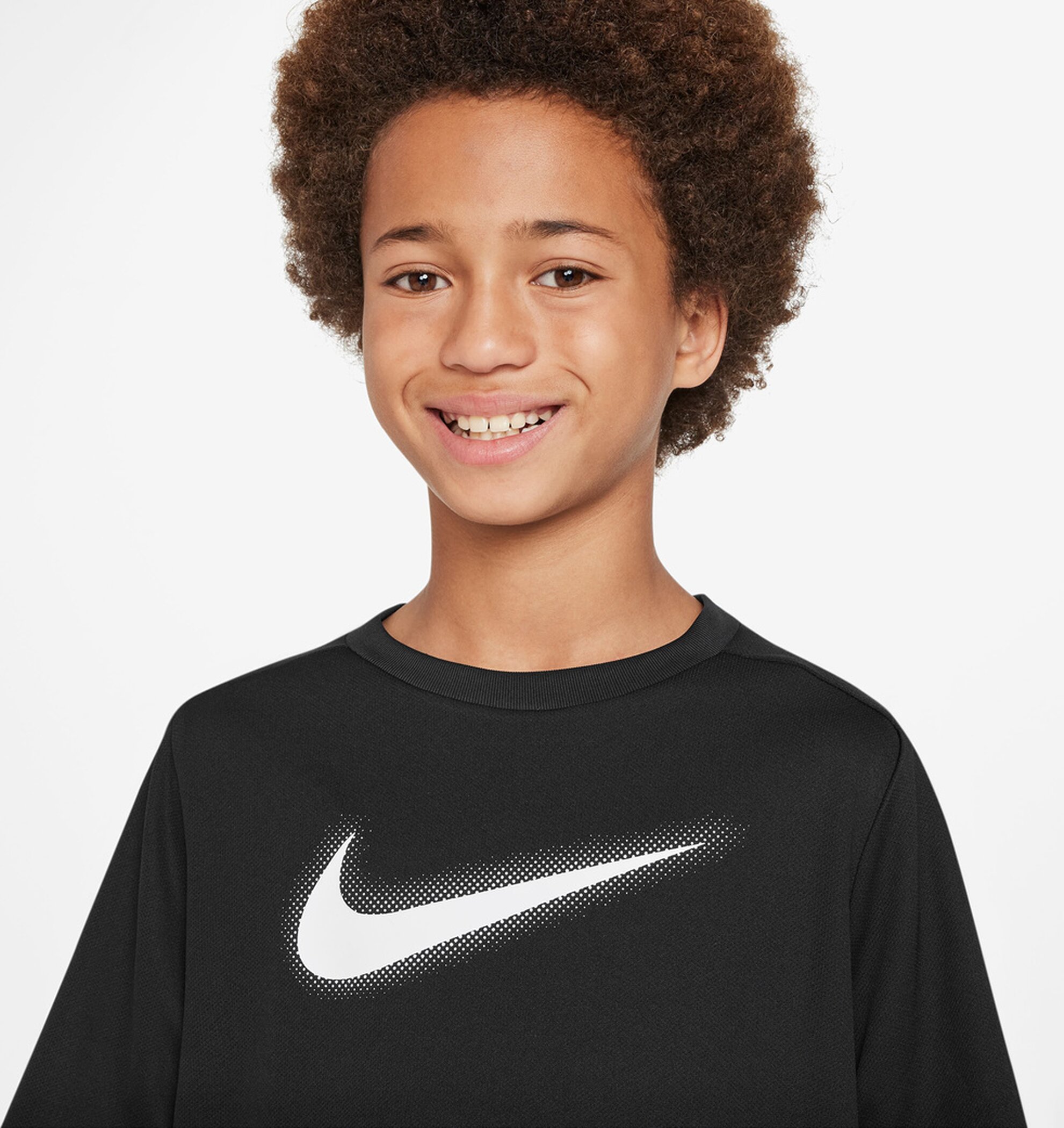 NIKE B NK DF MULTI+ SS TOP HBR BLACK/WHITE – Bild 5